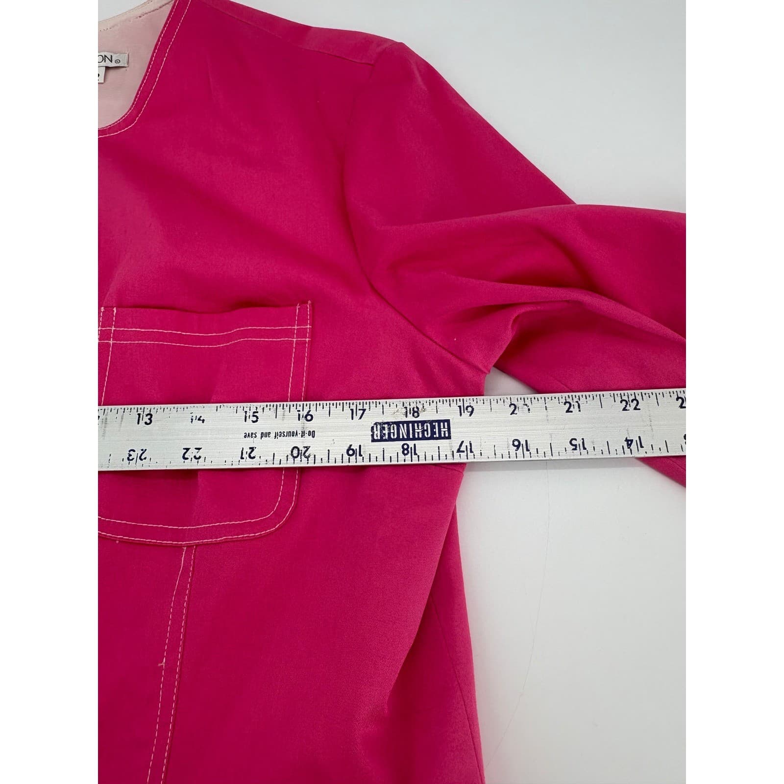 Maggy London Pink Zip Front Blazer Jacket Size 12 Cotton Blend Career - Thumbnail 5