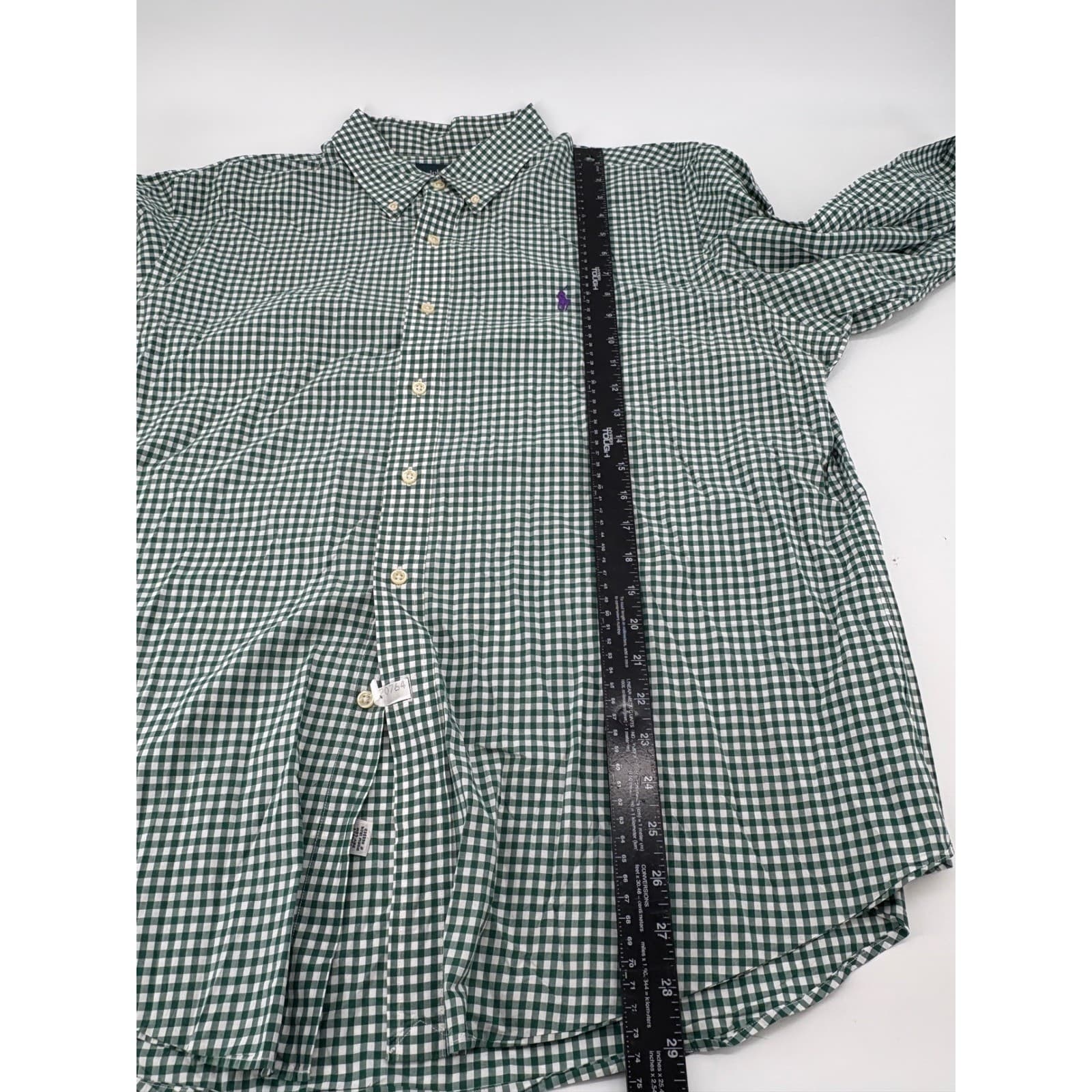 Ralph Lauren Gingham Button Down Shirt XXL Green Mens - Thumbnail 5