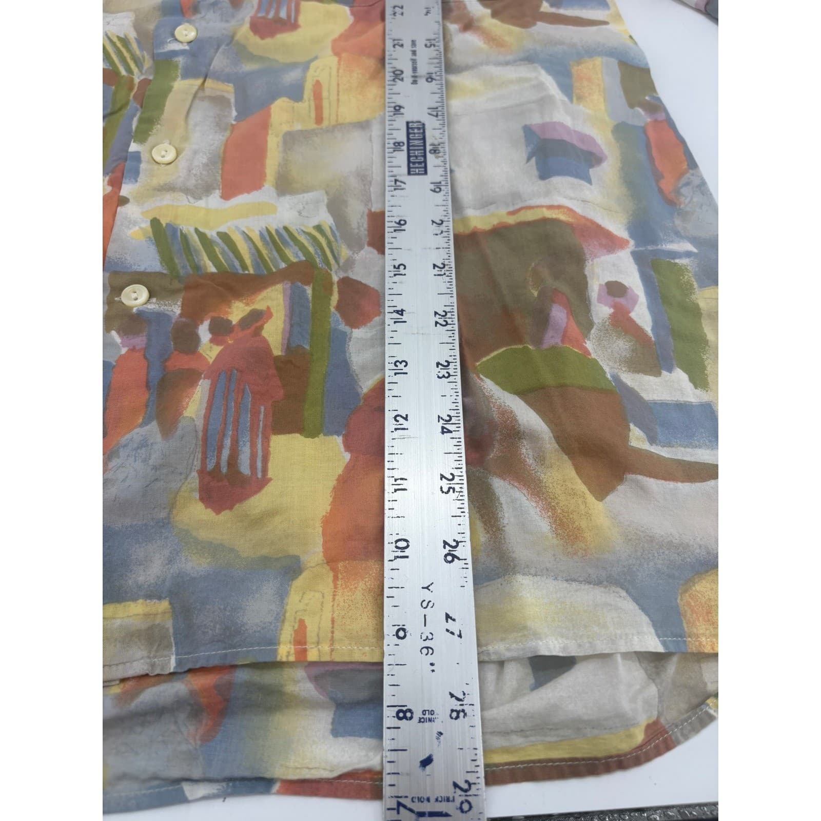 Riscatio Portofino Made in Italy XL Button Up Abstract Print Shirt - Thumbnail 5