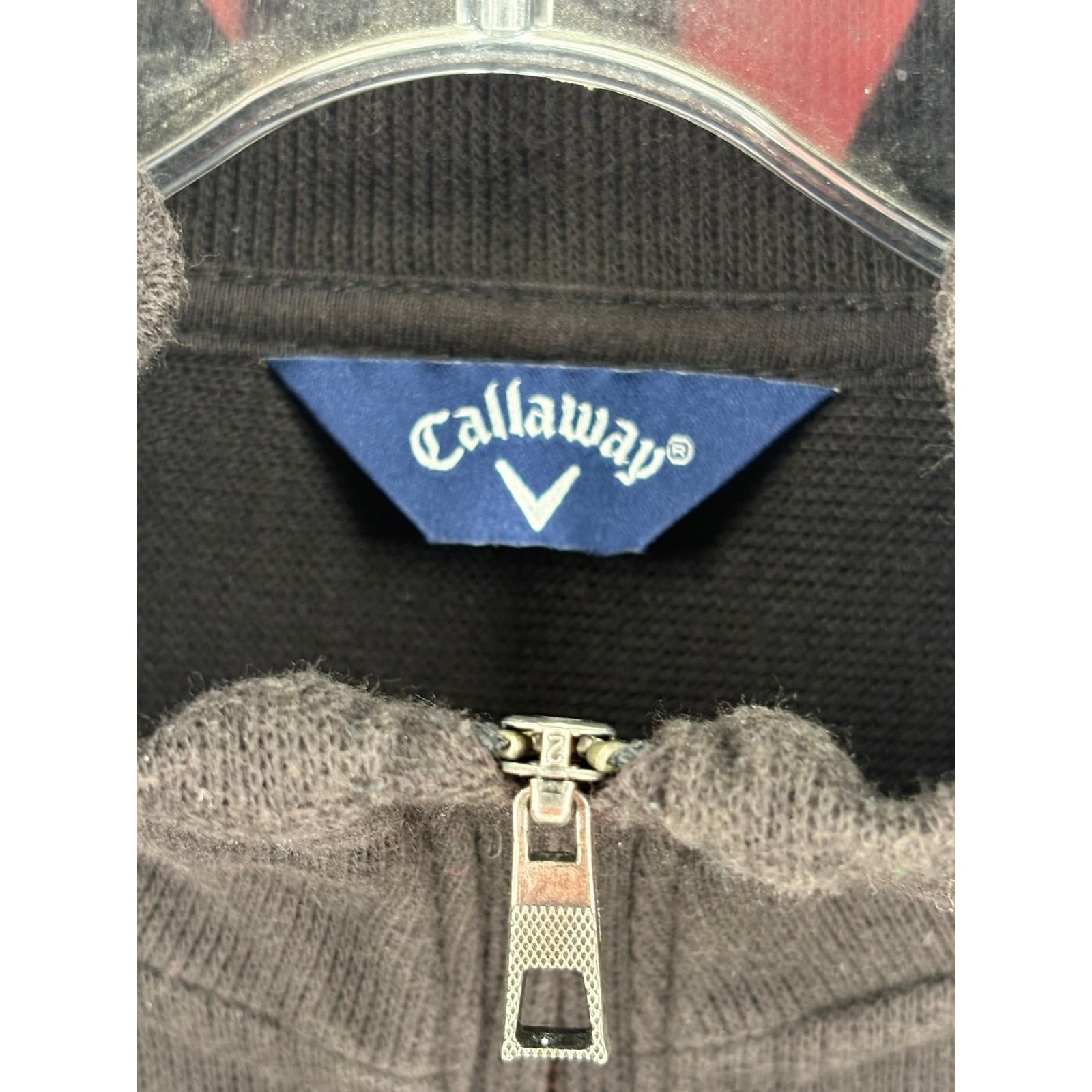 Callaway Mens Brown Long Sleeve 1/4 Zip Golf Pullover Sweatshirt - Large - Thumbnail 2