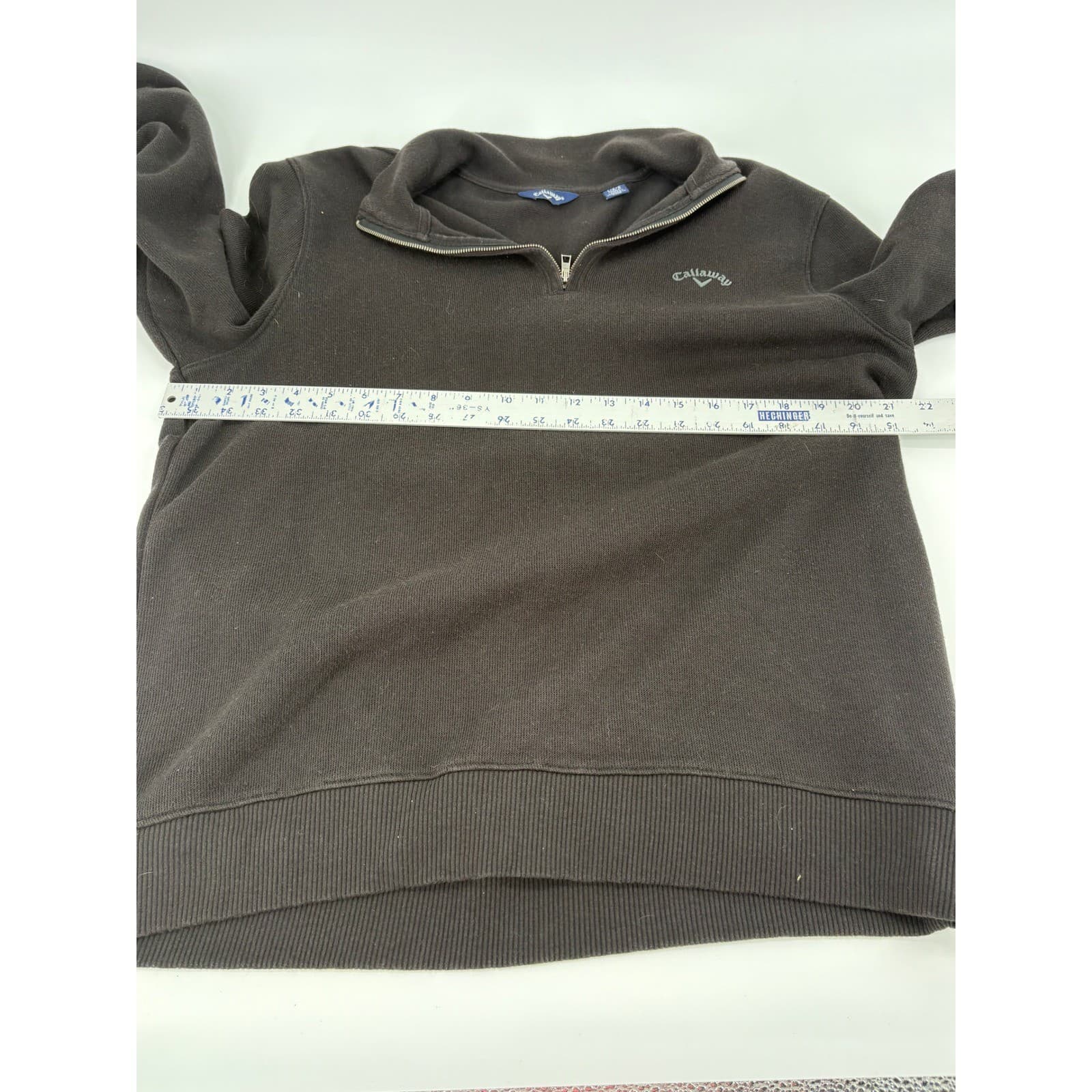 Callaway Mens Brown Long Sleeve 1/4 Zip Golf Pullover Sweatshirt - Large - Thumbnail 6