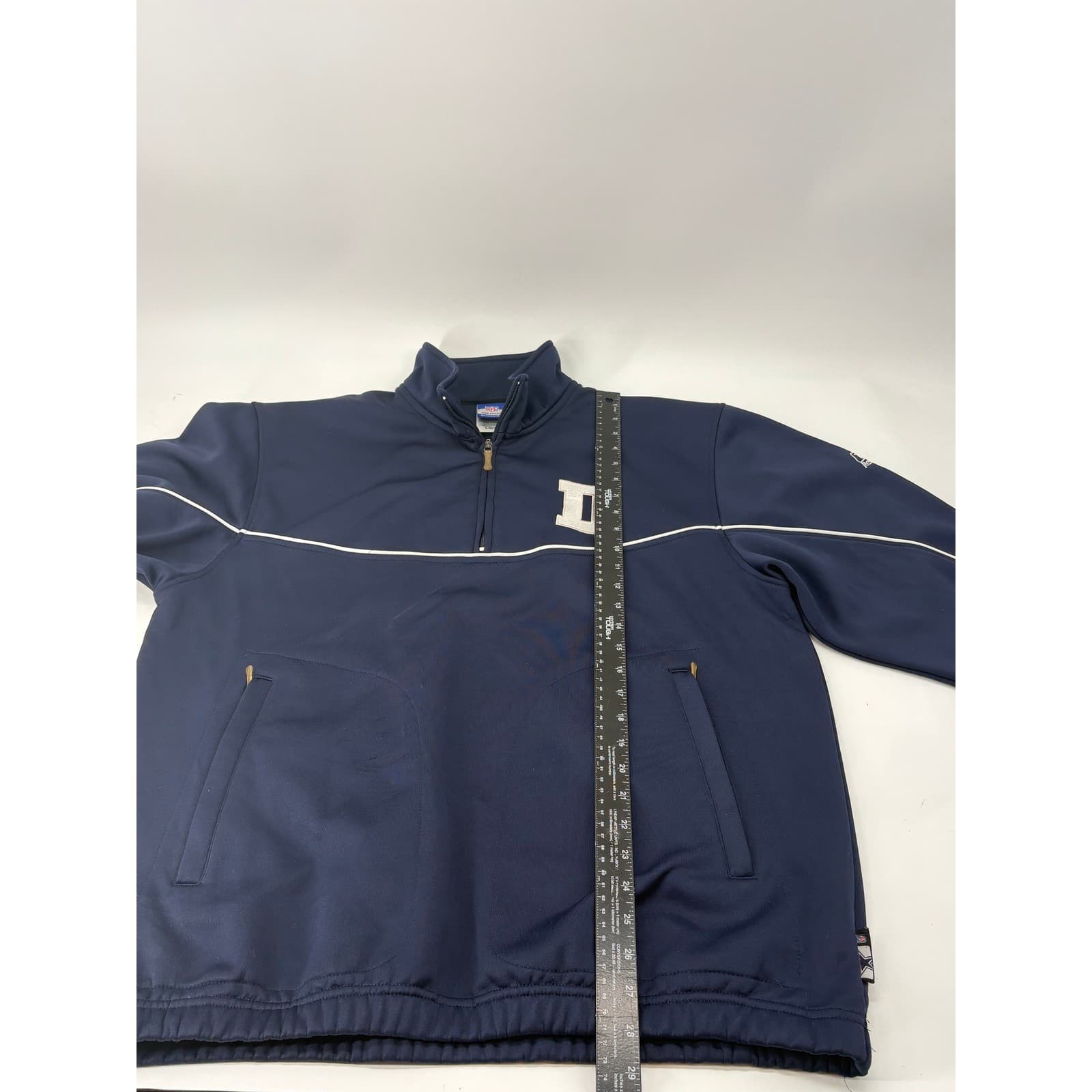 Reebok NFL Team Apparel Dallas Cowboys Quarter Zip Pullover Large Navy Mens - Thumbnail 6