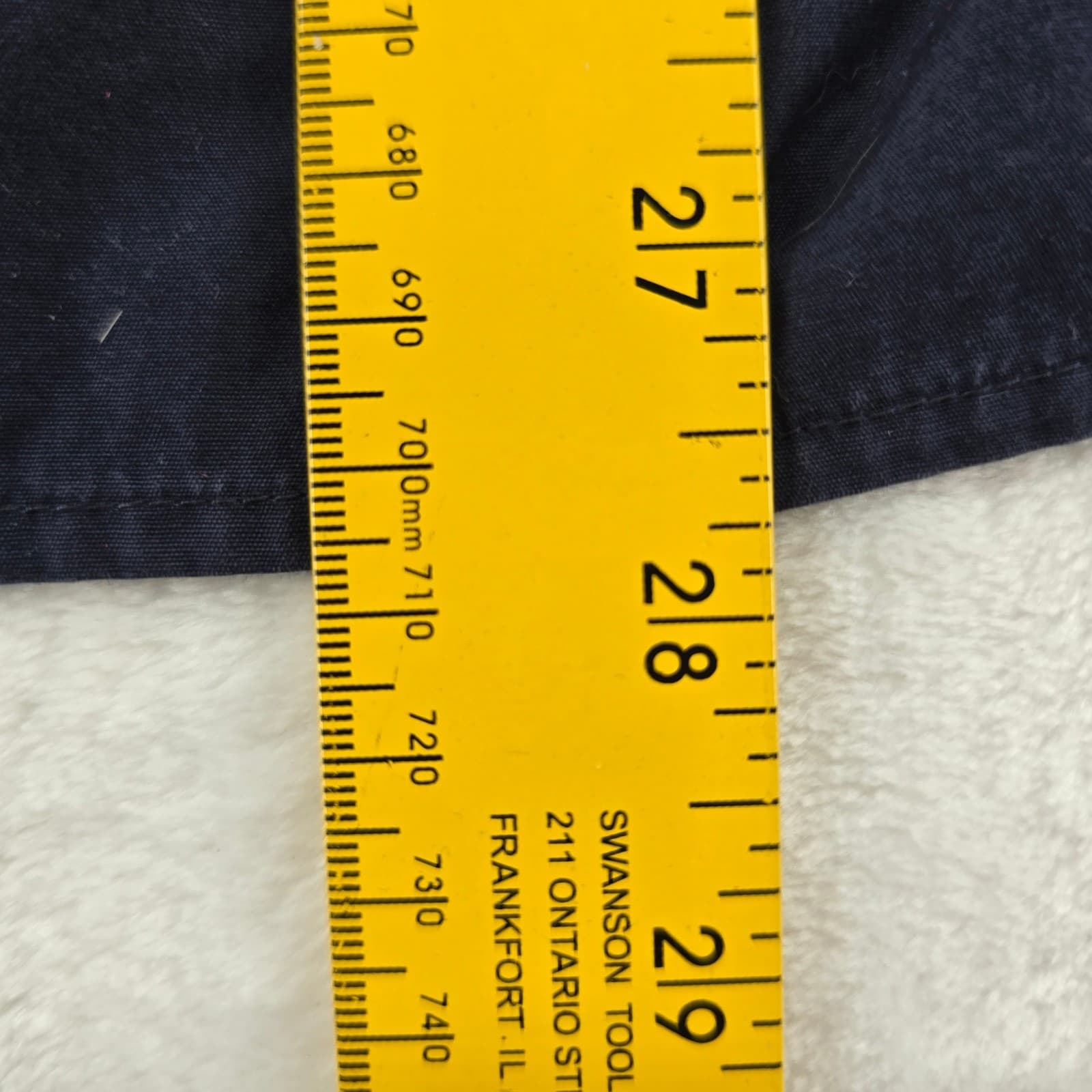 Lands' End Tunic Womens L/P 14-16 Top Navy Blue Pintuck Bib Cotton Blouse - Thumbnail 5