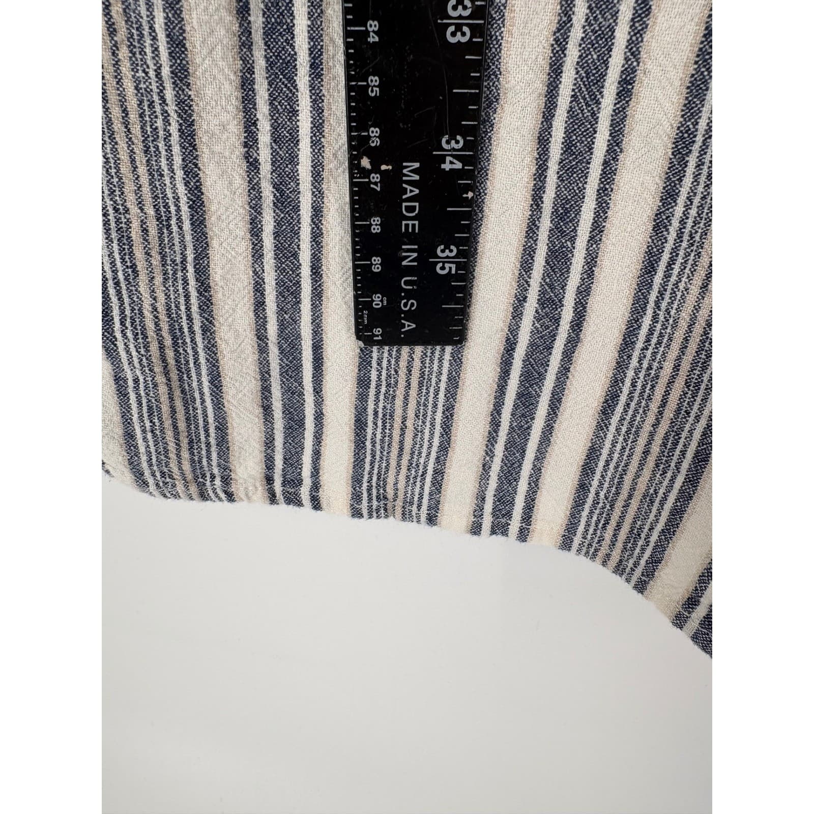 CASLON Womens Striped Sleeveless Drawstring Waist Utility Dress Navy Cream M - Thumbnail 3