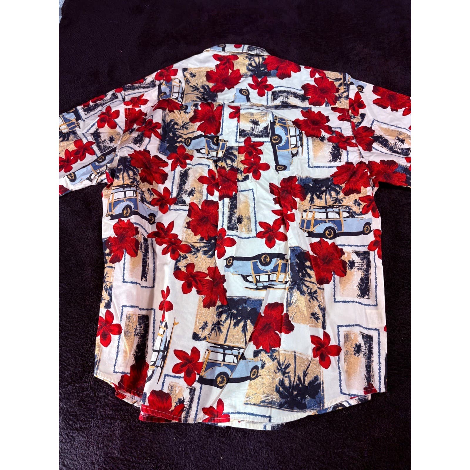 Natural Issue XL Floral Hawaiian Shirt Palm Tree Surf Van Vacation - Thumbnail 6