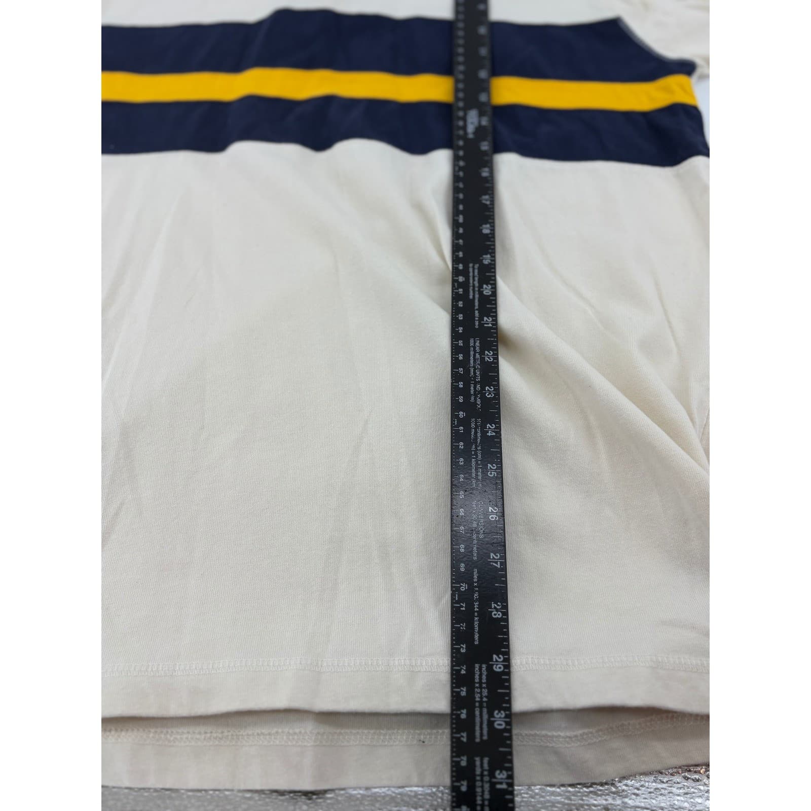 Chaps Sport Quarter Zip Pullover Chest Stripe XXL Cream Mens - Thumbnail 5