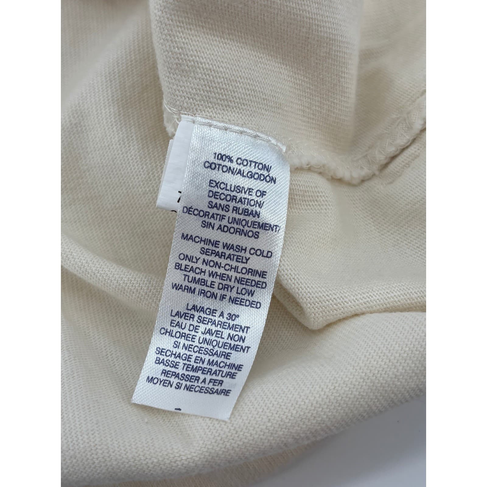 Chaps Sport Quarter Zip Pullover Chest Stripe XXL Cream Mens - Thumbnail 3