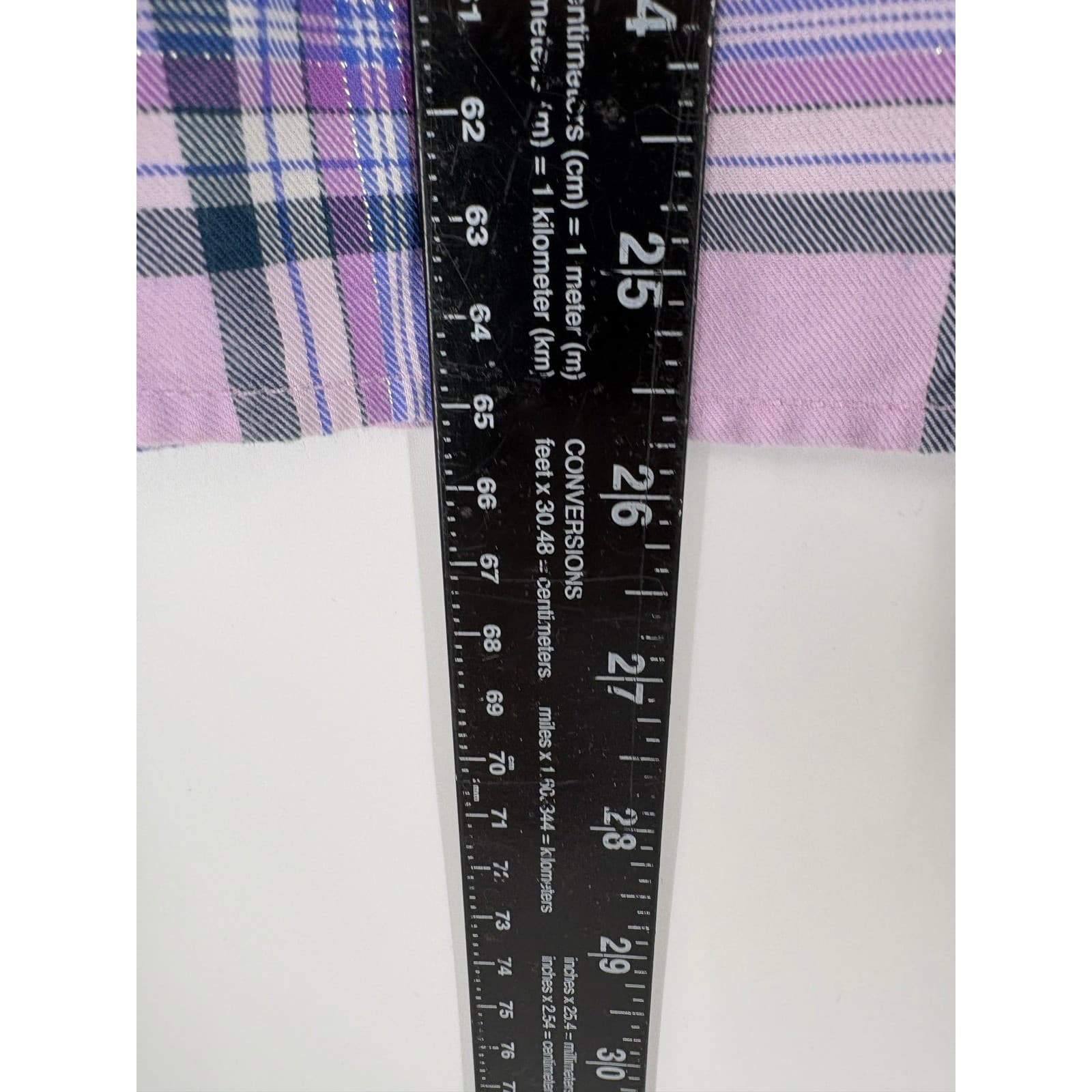 Talbots Petite Plaid Button Down Shirt Women's Long Sleeve Purple White Green LP - Thumbnail 2