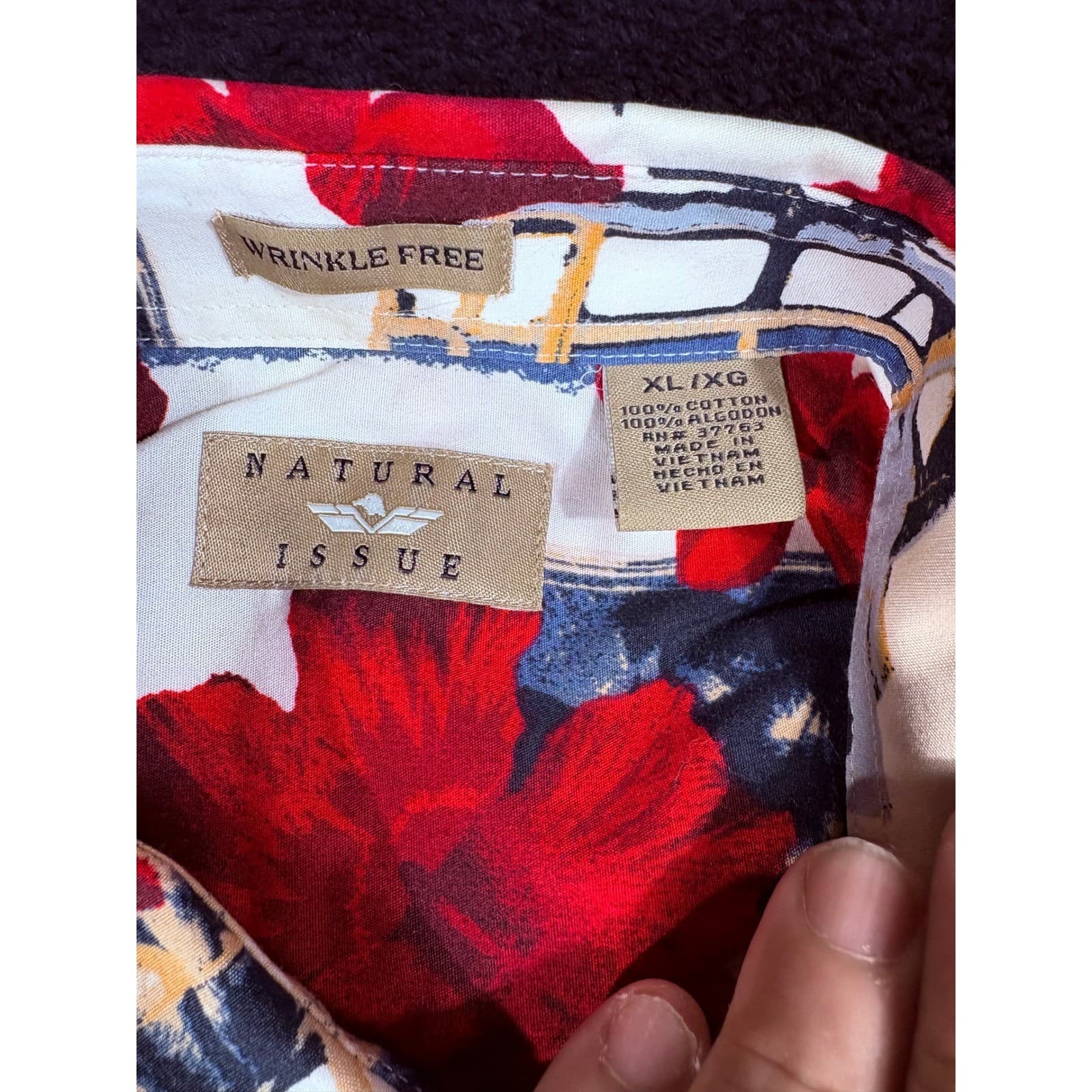 Natural Issue XL Floral Hawaiian Shirt Palm Tree Surf Van Vacation - Thumbnail 3