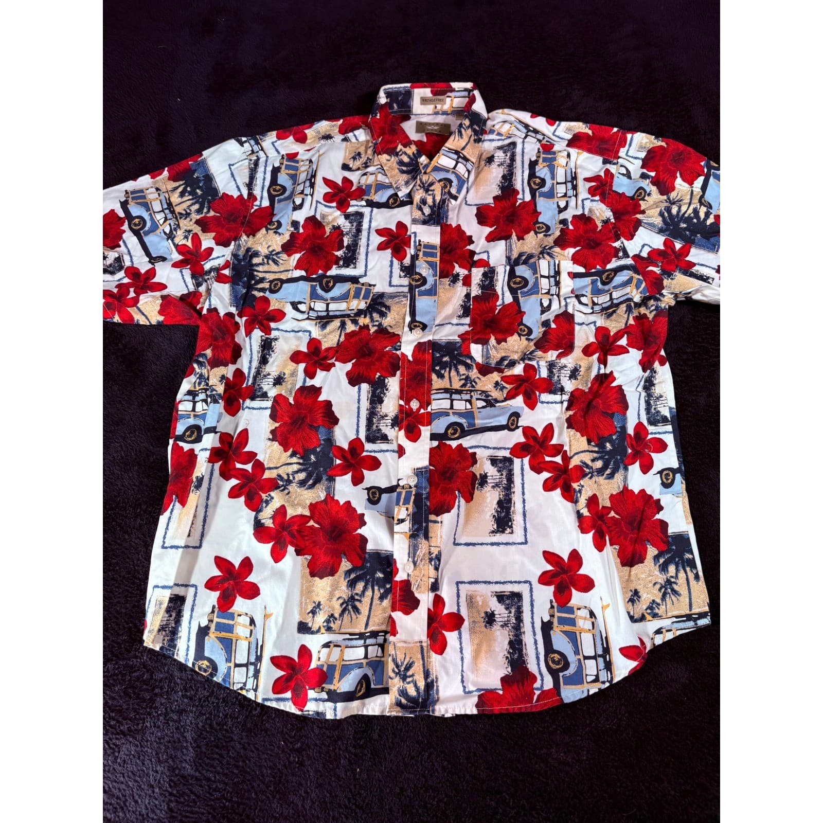 Natural Issue XL Floral Hawaiian Shirt Palm Tree Surf Van Vacation - Thumbnail 2