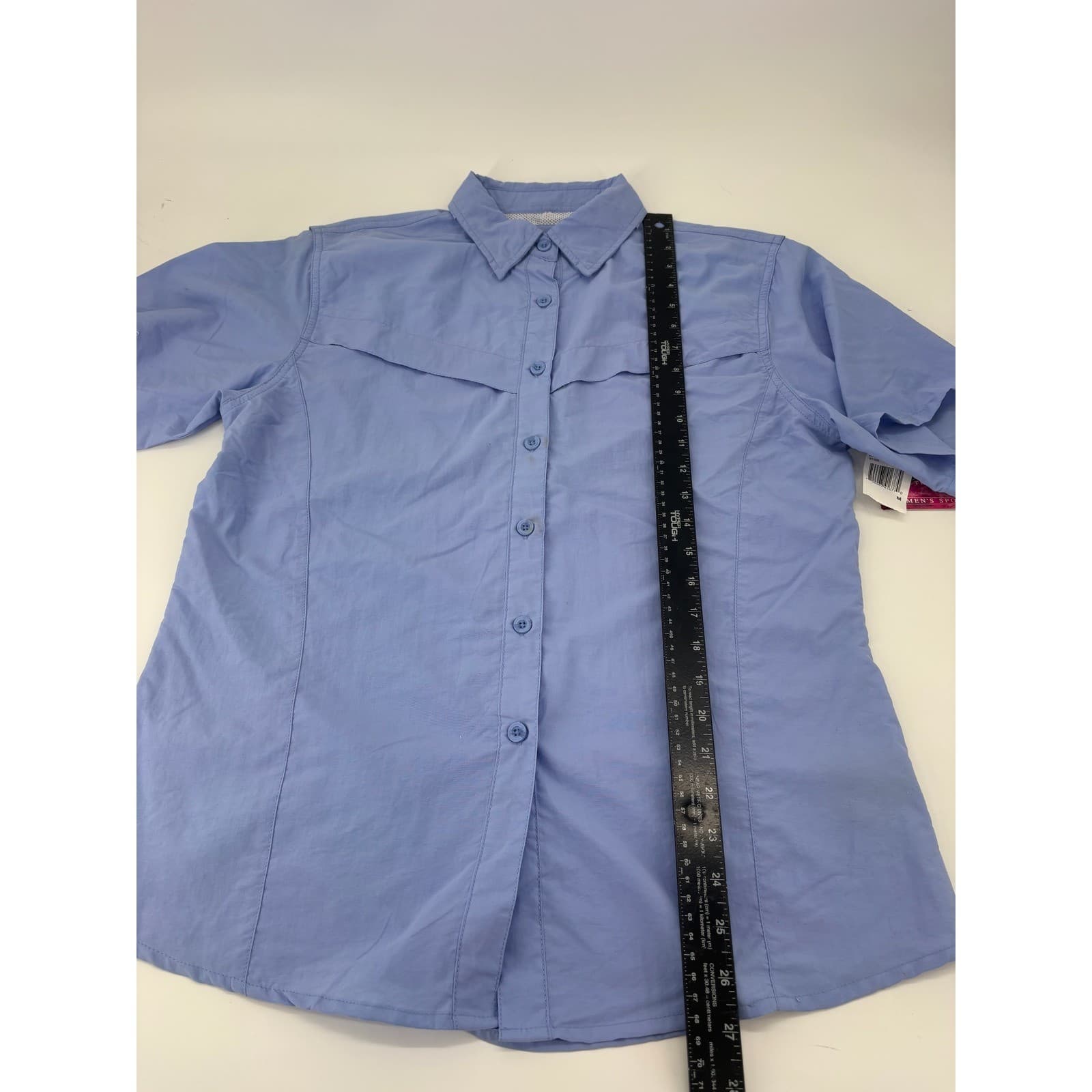 Bimini Bay Outfitters W11609 Fishing Shirt UPF 25 Short Sleeve M Blue Womens - Thumbnail 4