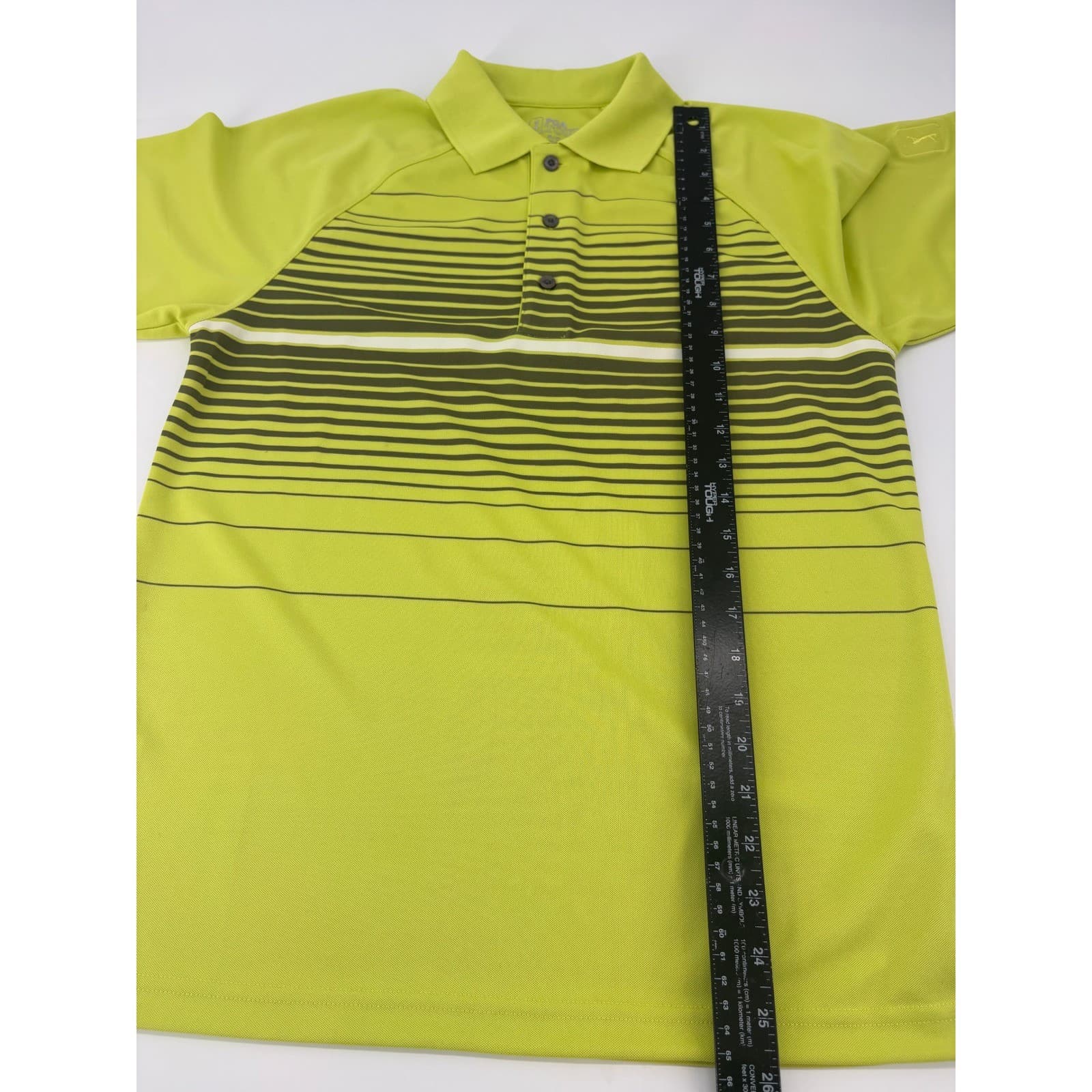 PGA Tour Striped Performance Golf Polo Shirt Small Lime Green Mens - Thumbnail 6