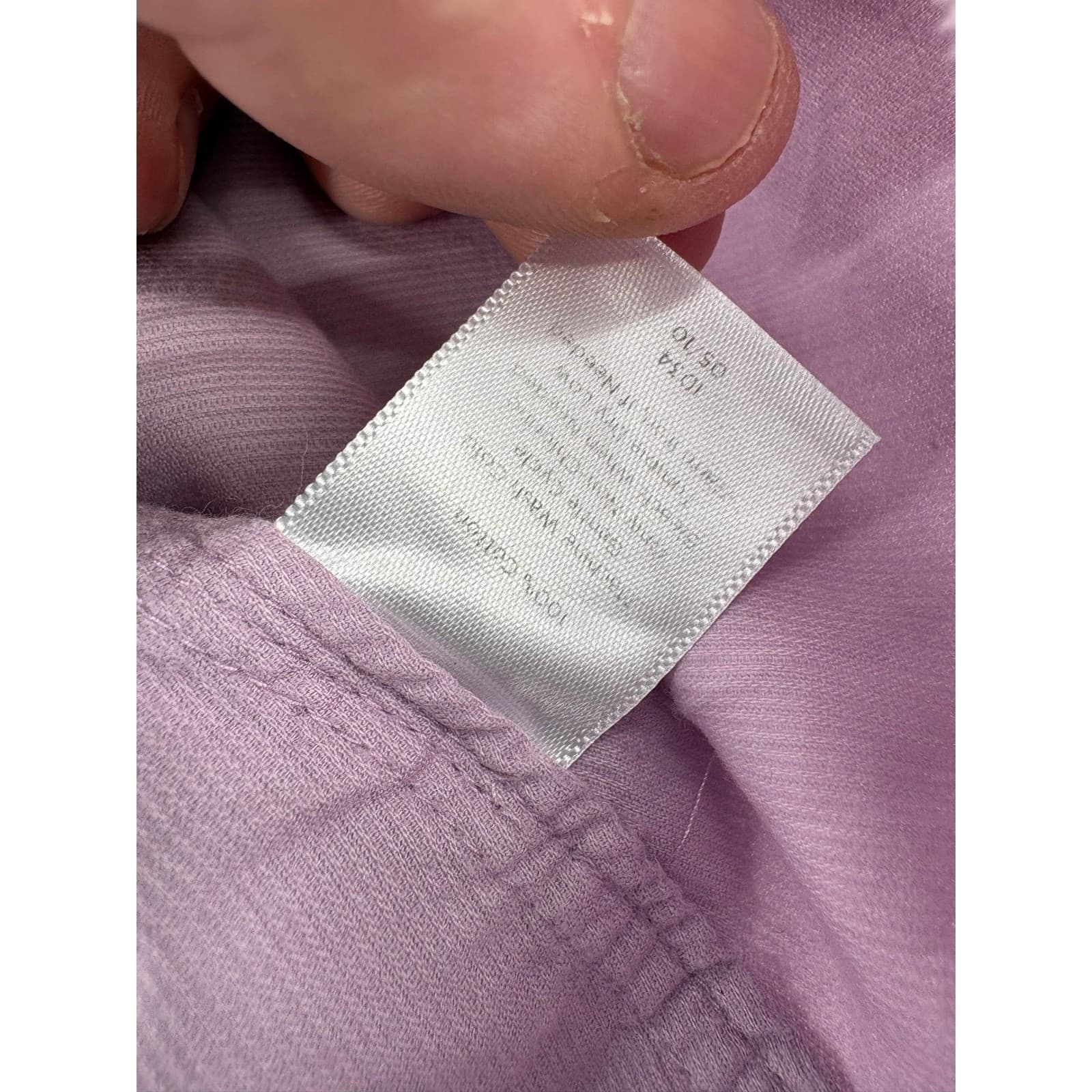 Talbots Women's Lavender Corduroy Button-Down Shirt Petite L Long Sleeve Pockets - Thumbnail 6
