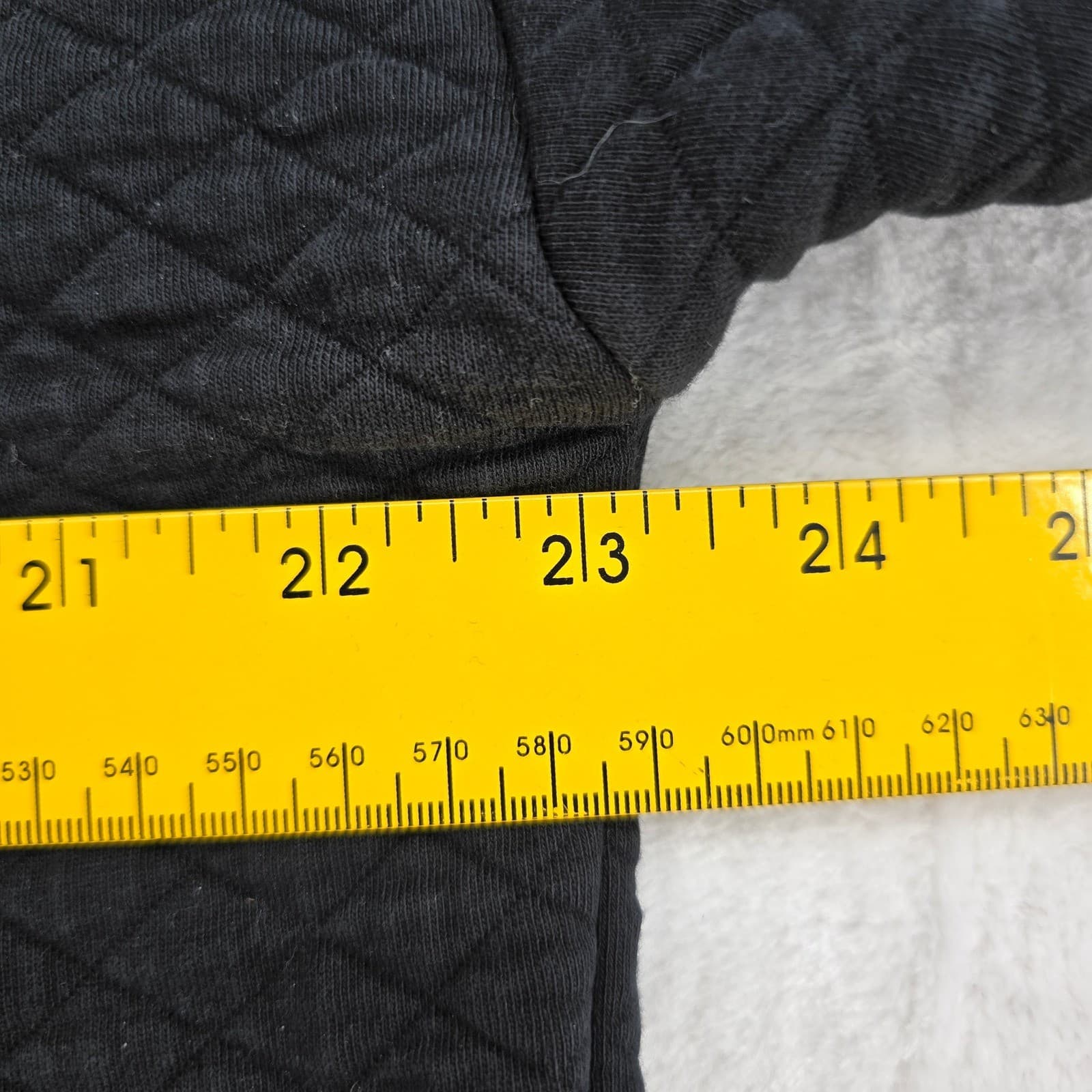 Lands' End Sweatshirt Womens XL Sweatshirt Black Quilted Diamond Crewneck 6893 - Thumbnail 5