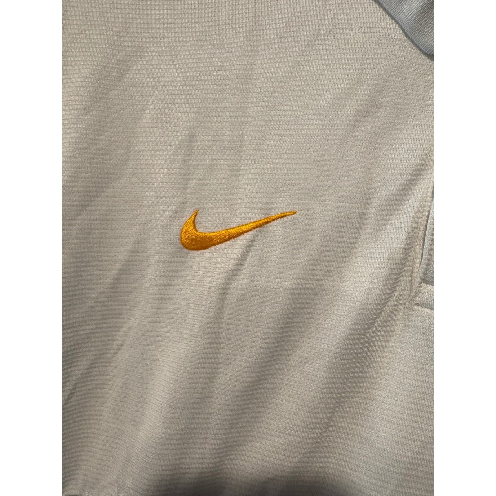 Nike Dri-FIT Allen Yellow Jackets Basketball Polo Shirt White Blue 3TG - Thumbnail 4