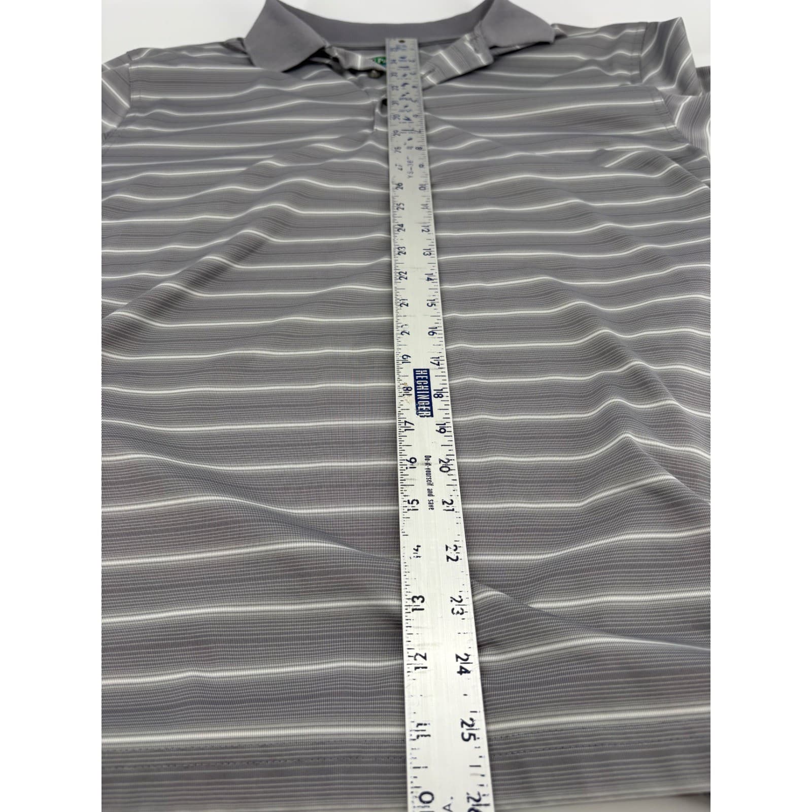Pro Tour Cool Play Men's XL Gray Striped Short Sleeve Golf Polo Shirt - Thumbnail 6
