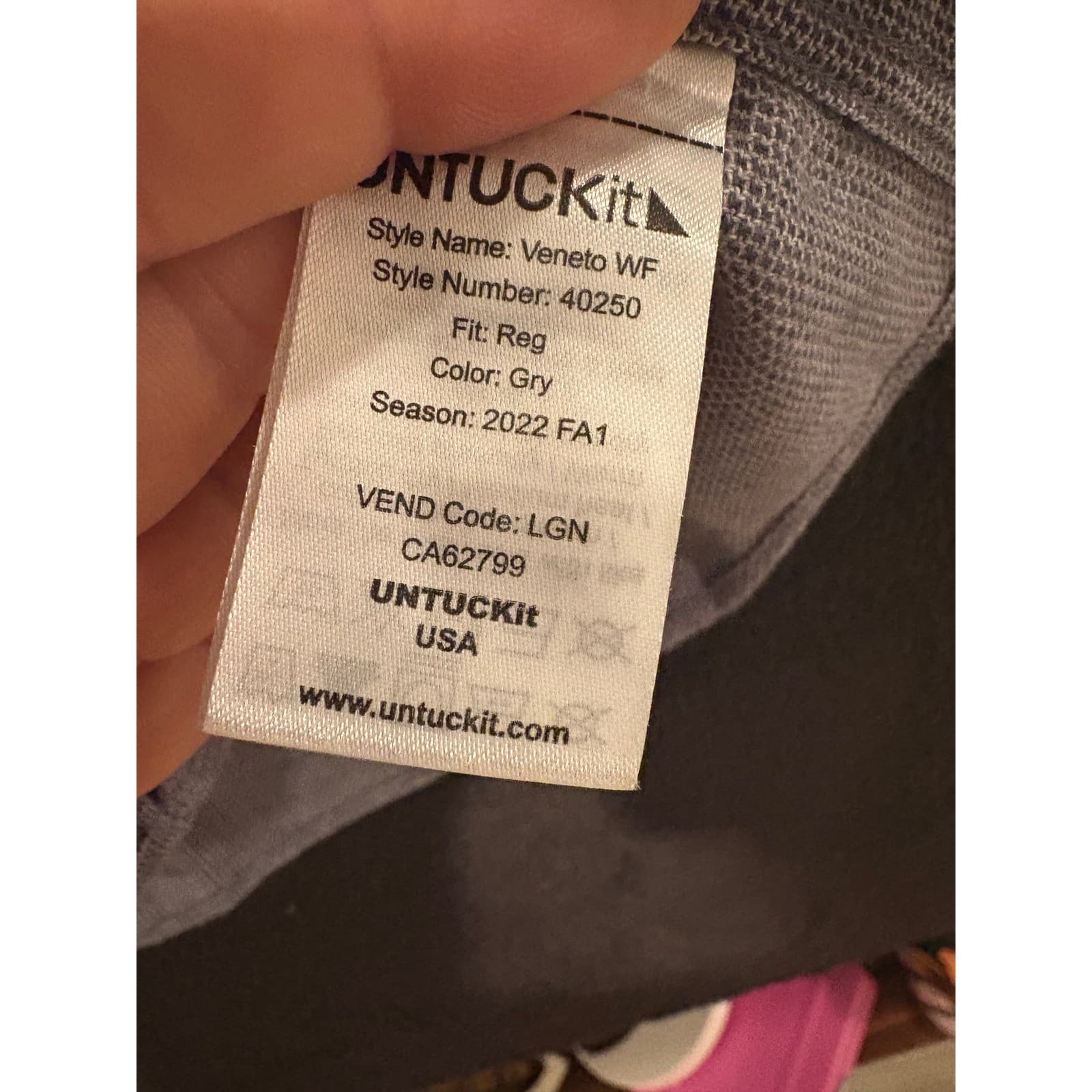 UNTUCKit Wrinkle Free Button Down Shirt Casual Gray X-Large - Thumbnail 5