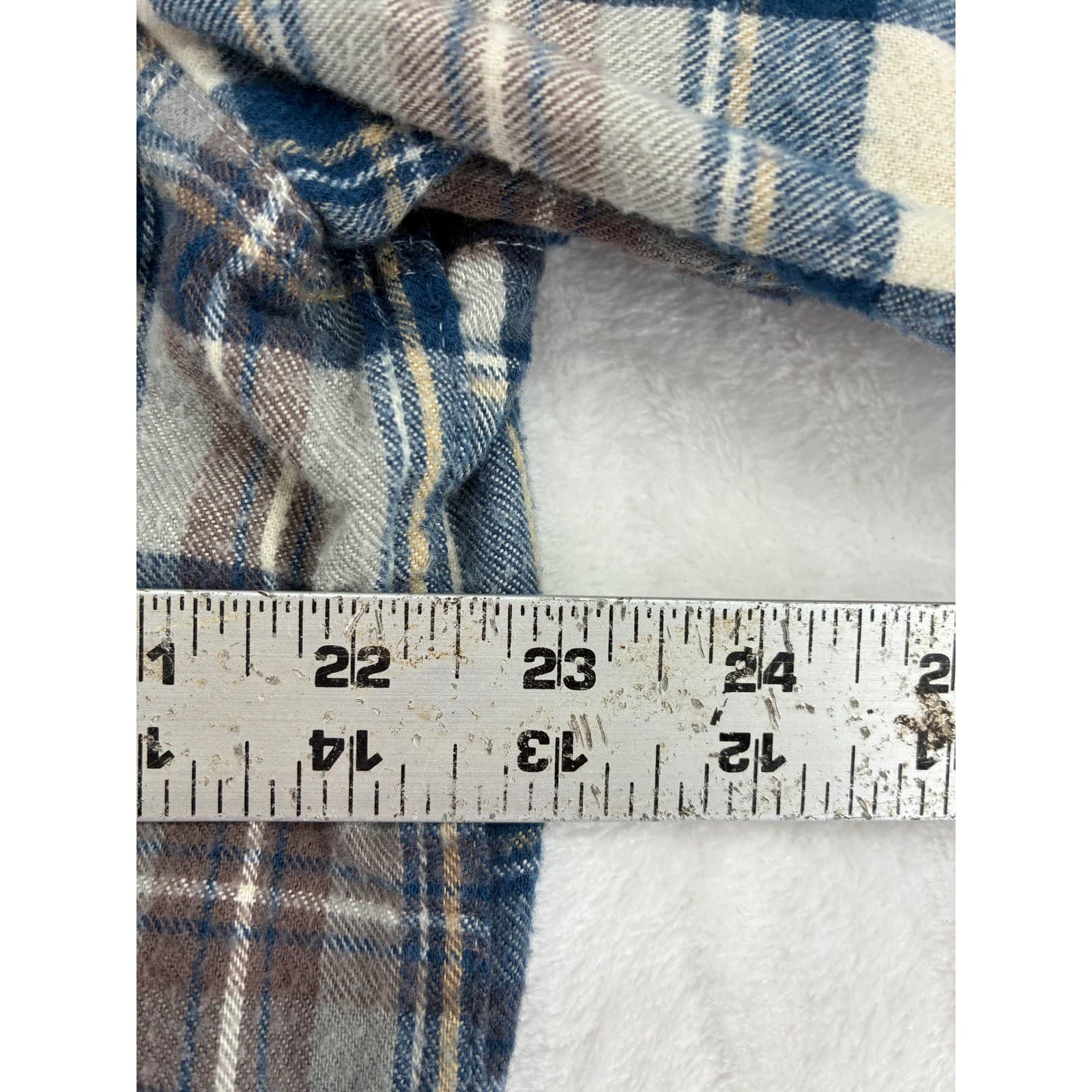 L.L. Bean Shirt Mens L Button Down Plaid Blue Brown Traditional Fit 228061 - Thumbnail 5