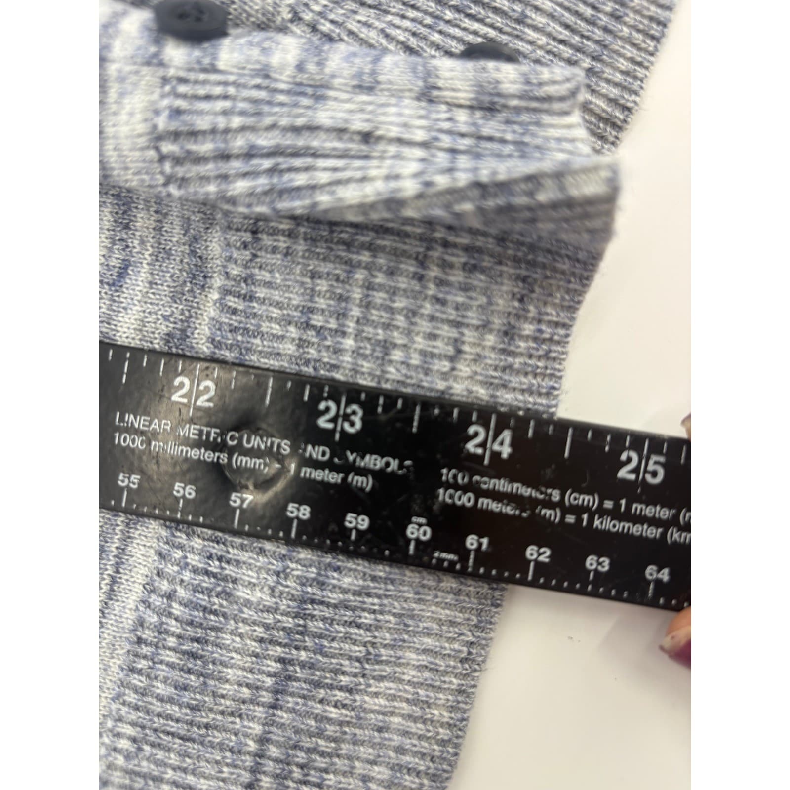 Croft & Barrow Womens Cardigan Sweater Gray Blue Marled Knit Button Front Size M - Thumbnail 5