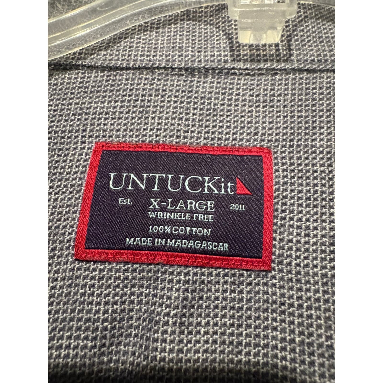 UNTUCKit Wrinkle Free Button Down Shirt Casual Gray X-Large - Thumbnail 2