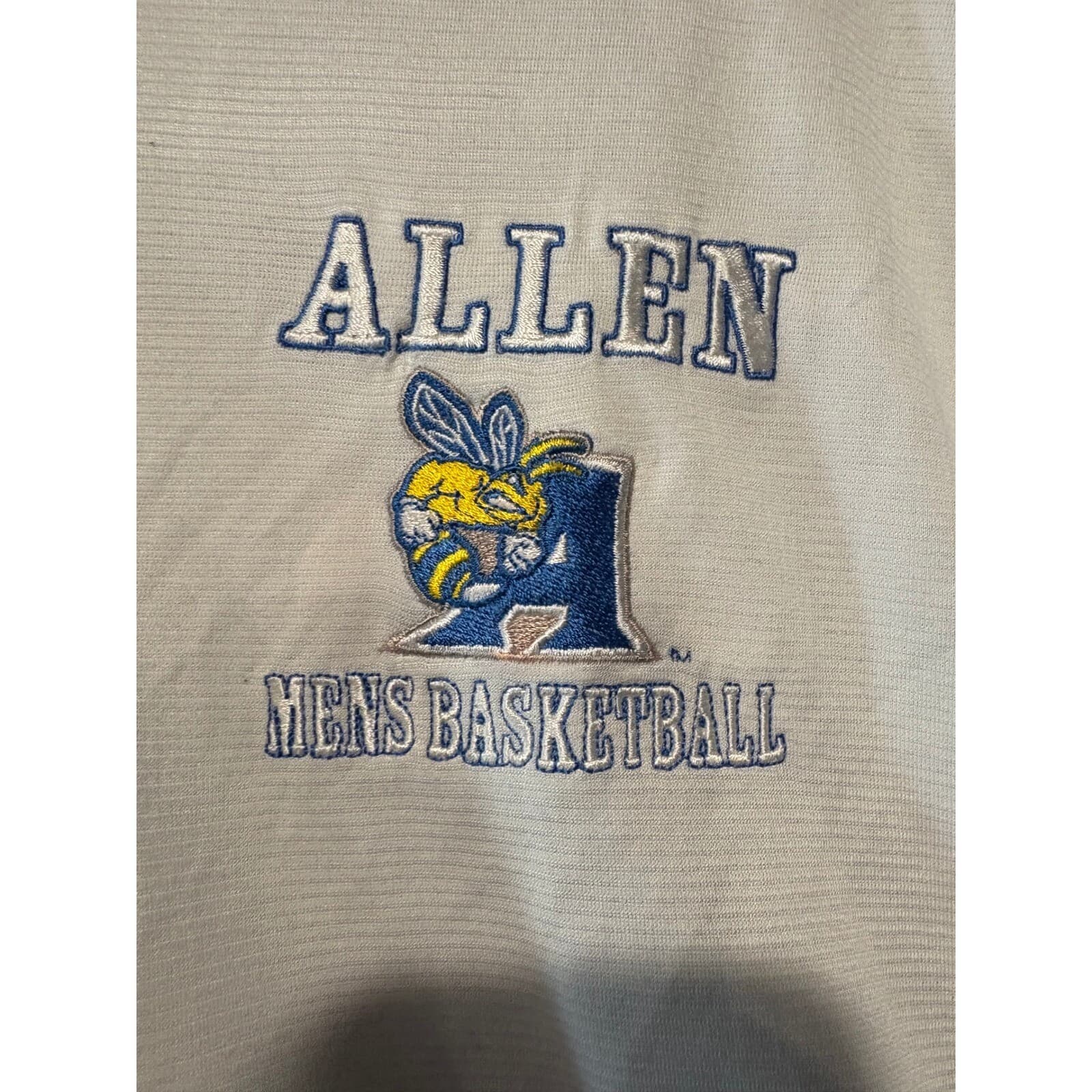 Nike Dri-FIT Allen Yellow Jackets Basketball Polo Shirt White Blue 3TG - Thumbnail 3