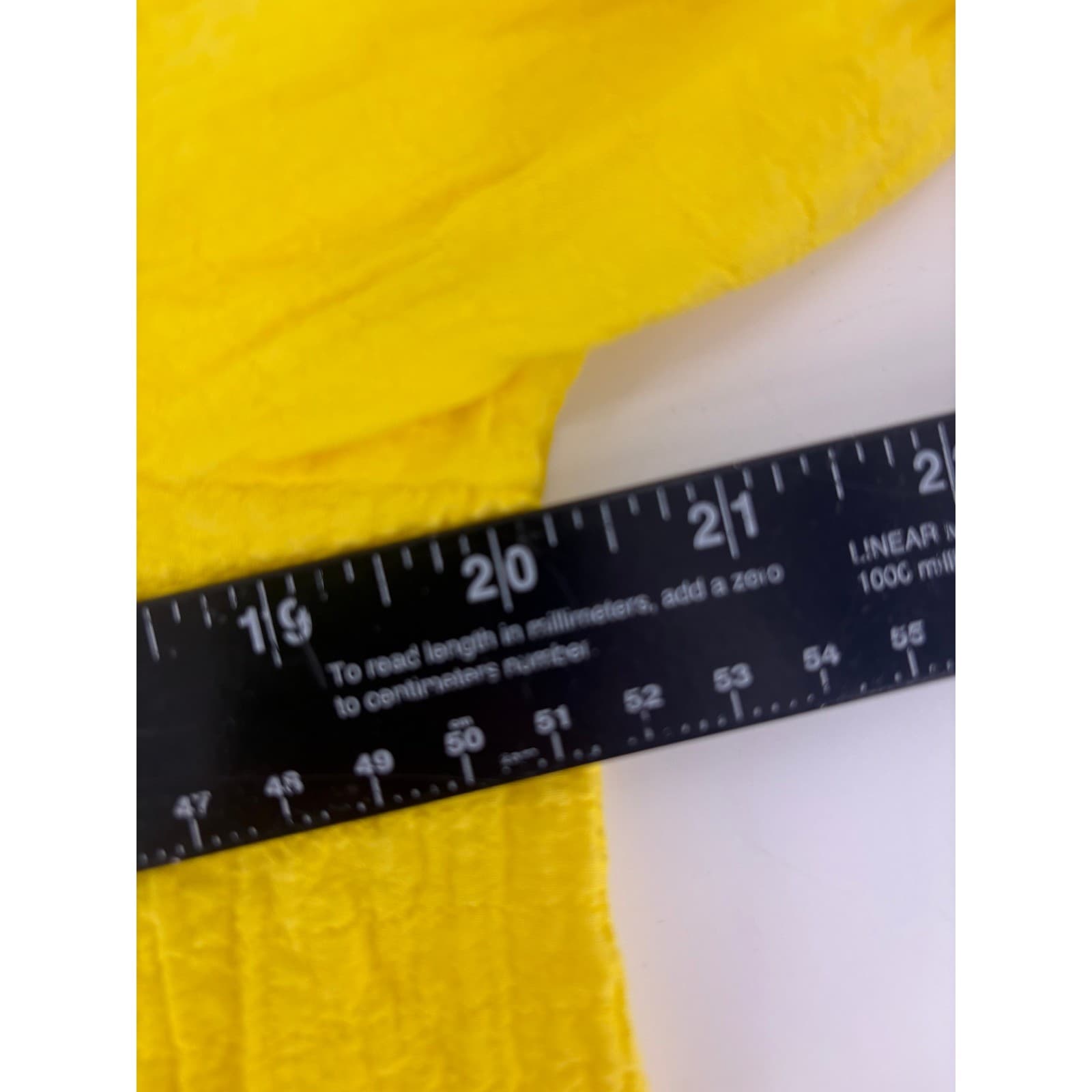 Peck & Peck Women's Yellow Rayon Polyester Blend V-Neck Top Size S - Thumbnail 4