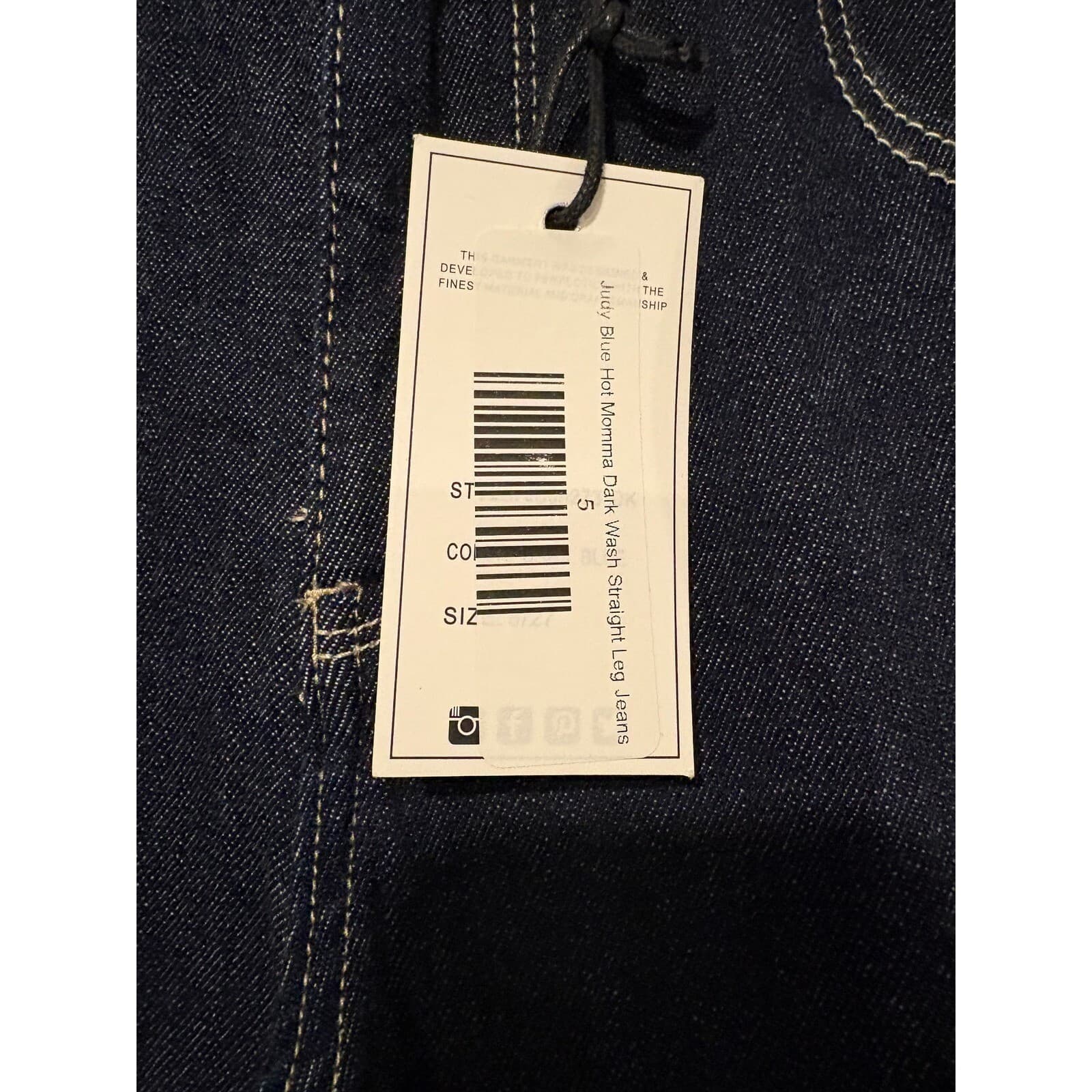 Judy Blue Jeans Womens 27 Mom Jeans Dark Wash High Waist Straight Leg 27 - Thumbnail 5