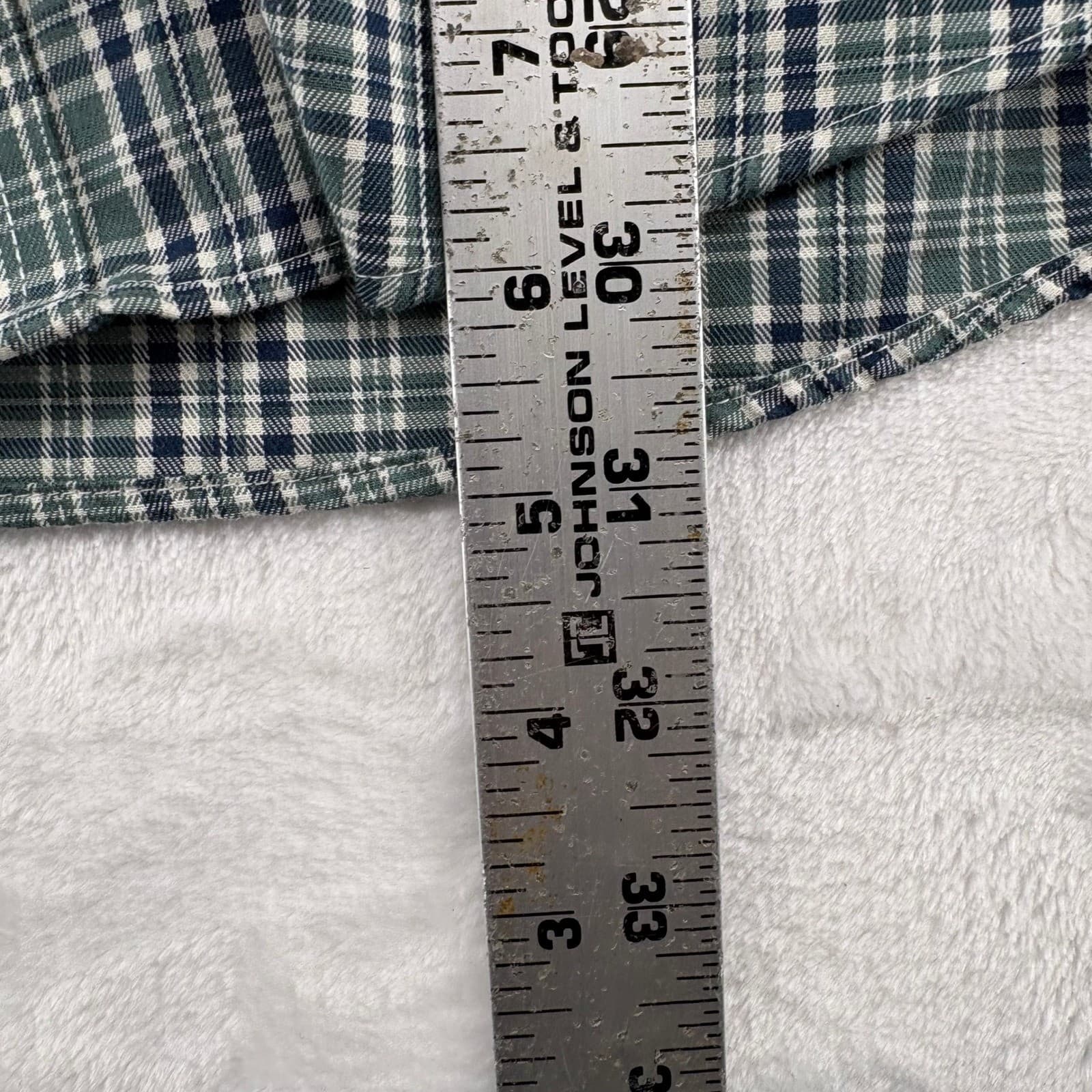 L.L. Bean Shirt Mens L Button Down Plaid Blue Green Traditional Fit Set of 2 - Thumbnail 7