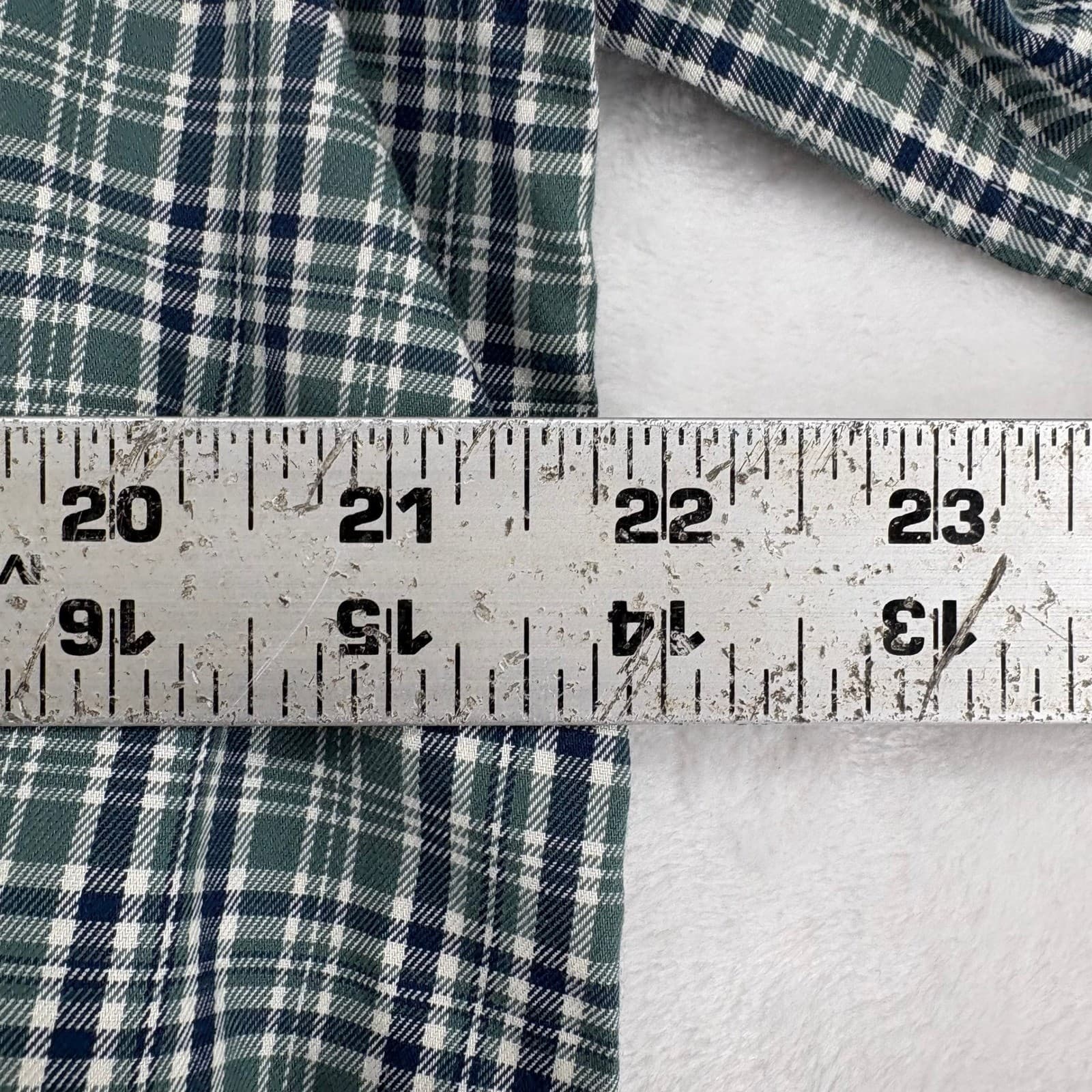 L.L. Bean Shirt Mens L Button Down Plaid Blue Green Traditional Fit Set of 2 - Thumbnail 6