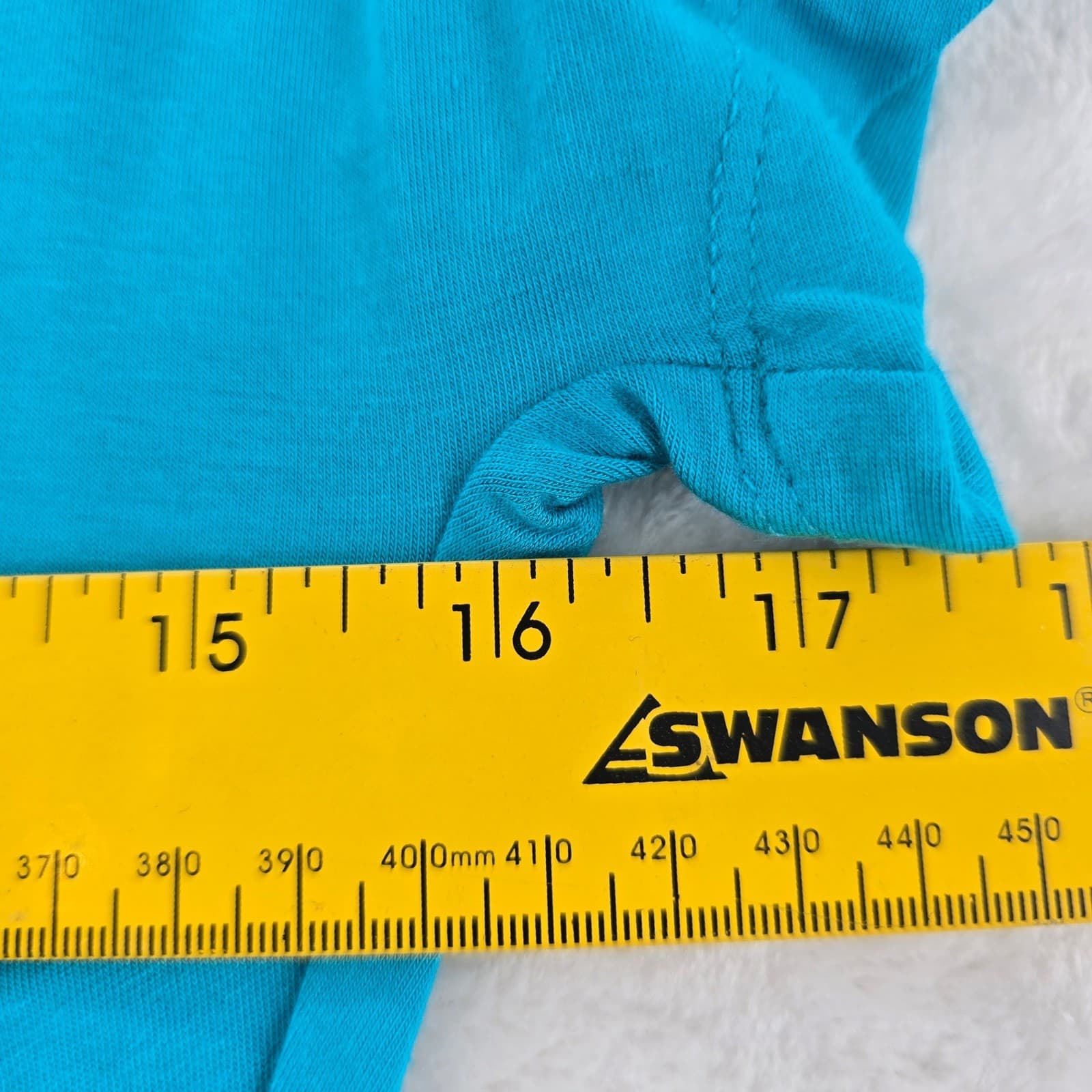 Cable & Gauge Top Womens Medium Shirt Teal Blue V-Neck Twist Front Short Sleeve - Thumbnail 4