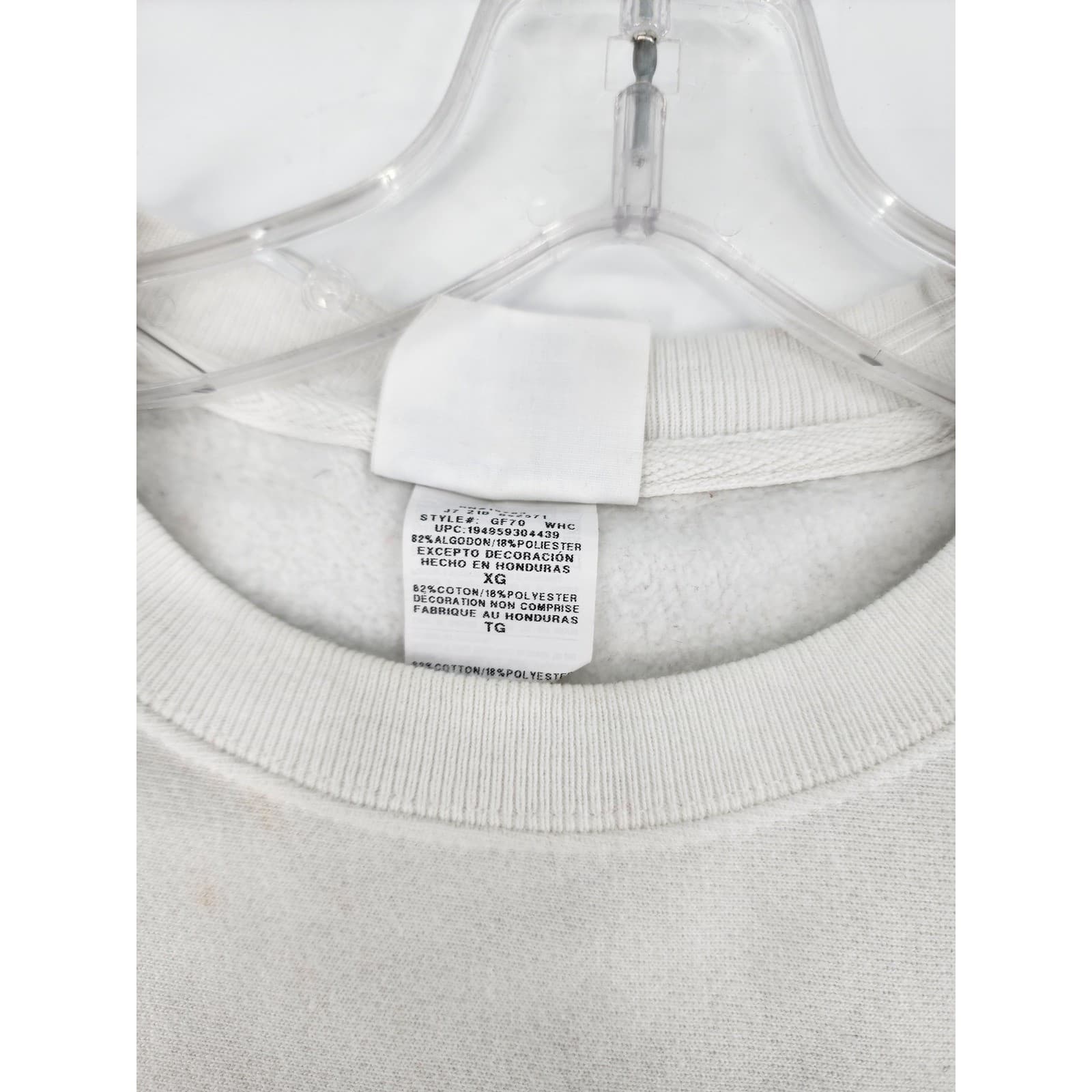 Champion Reverse Weave Crewneck Sweatshirt White Large Logo Spell Out Men's - Thumbnail 5
