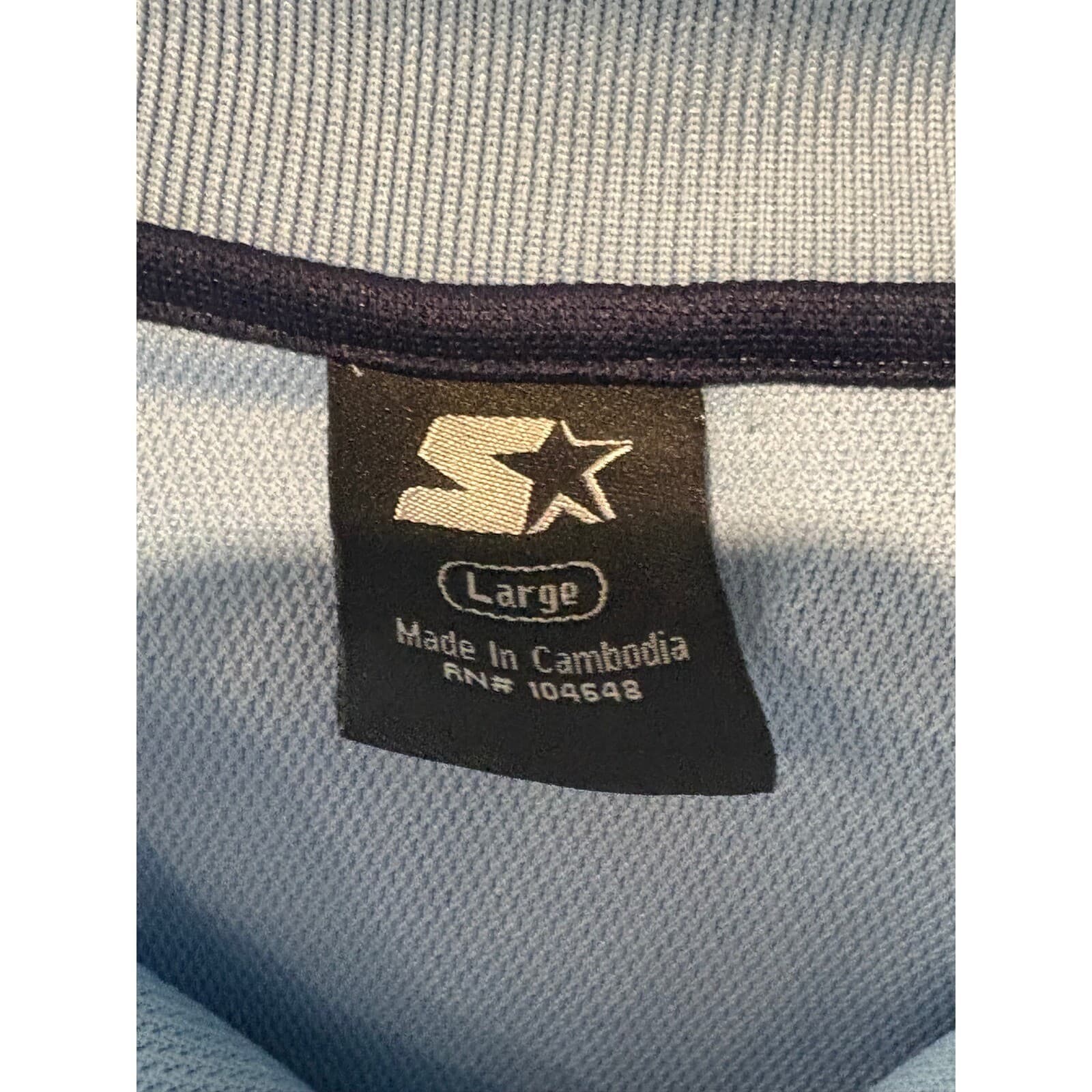 Starter Polo Mens L UNC North Carolina Tar Heels Blue NCAA Athleisure Large - Thumbnail 2