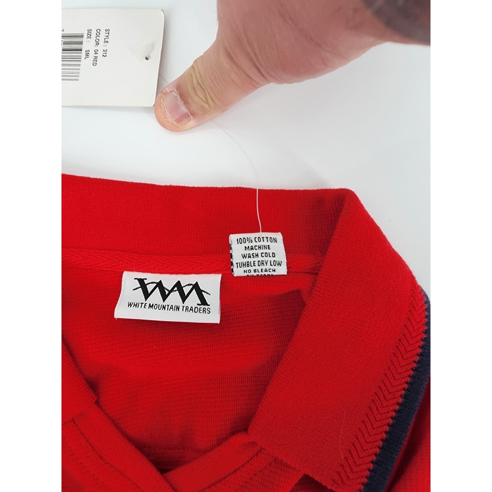 White Mountain Traders Red Palm Tree V Neck Polo Shirt Mens SML - Thumbnail 7