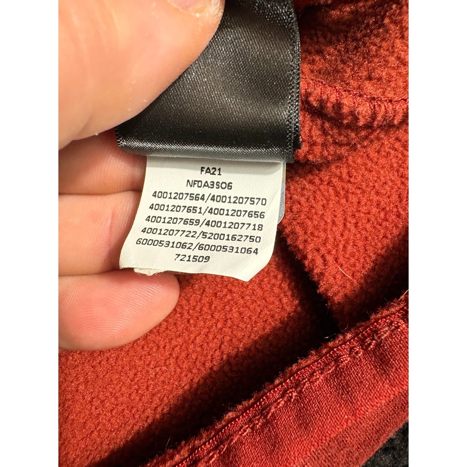 The North Face Mens Full Zip Fleece Jacket Red Heathered Medium - Thumbnail 5