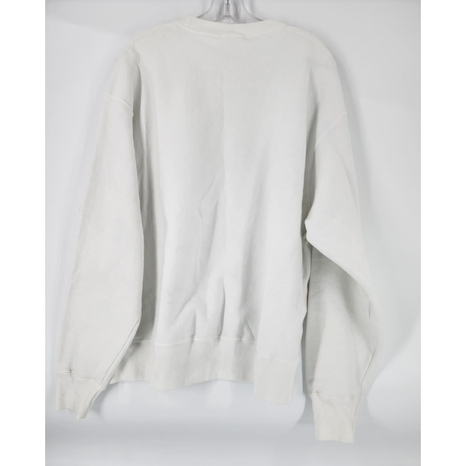 Champion Reverse Weave Crewneck Sweatshirt White Large Logo Spell Out Men's - Thumbnail 2