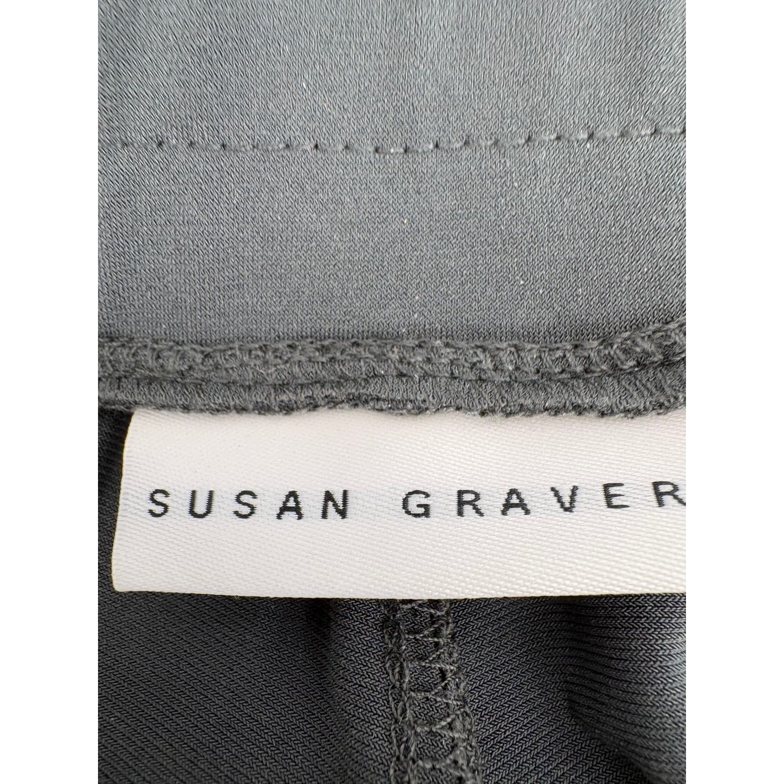 Susan Graver Black Elastic Waist Pull On Wide Leg Dressy Pants Size M - Thumbnail 3