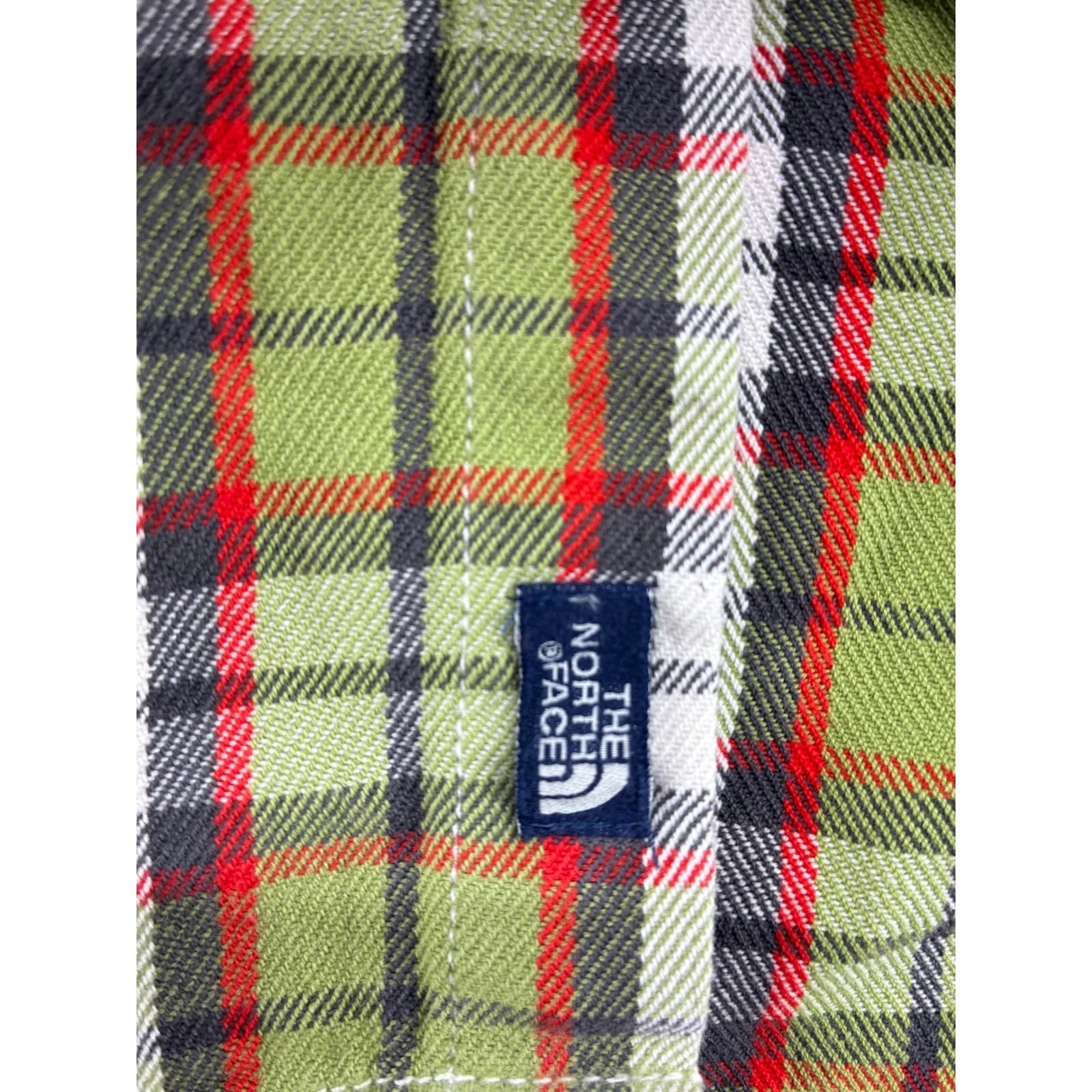The North Face Flannel Mens Large Shirt Green Plaid Long Sleeve Button Up 6430 - Thumbnail 5
