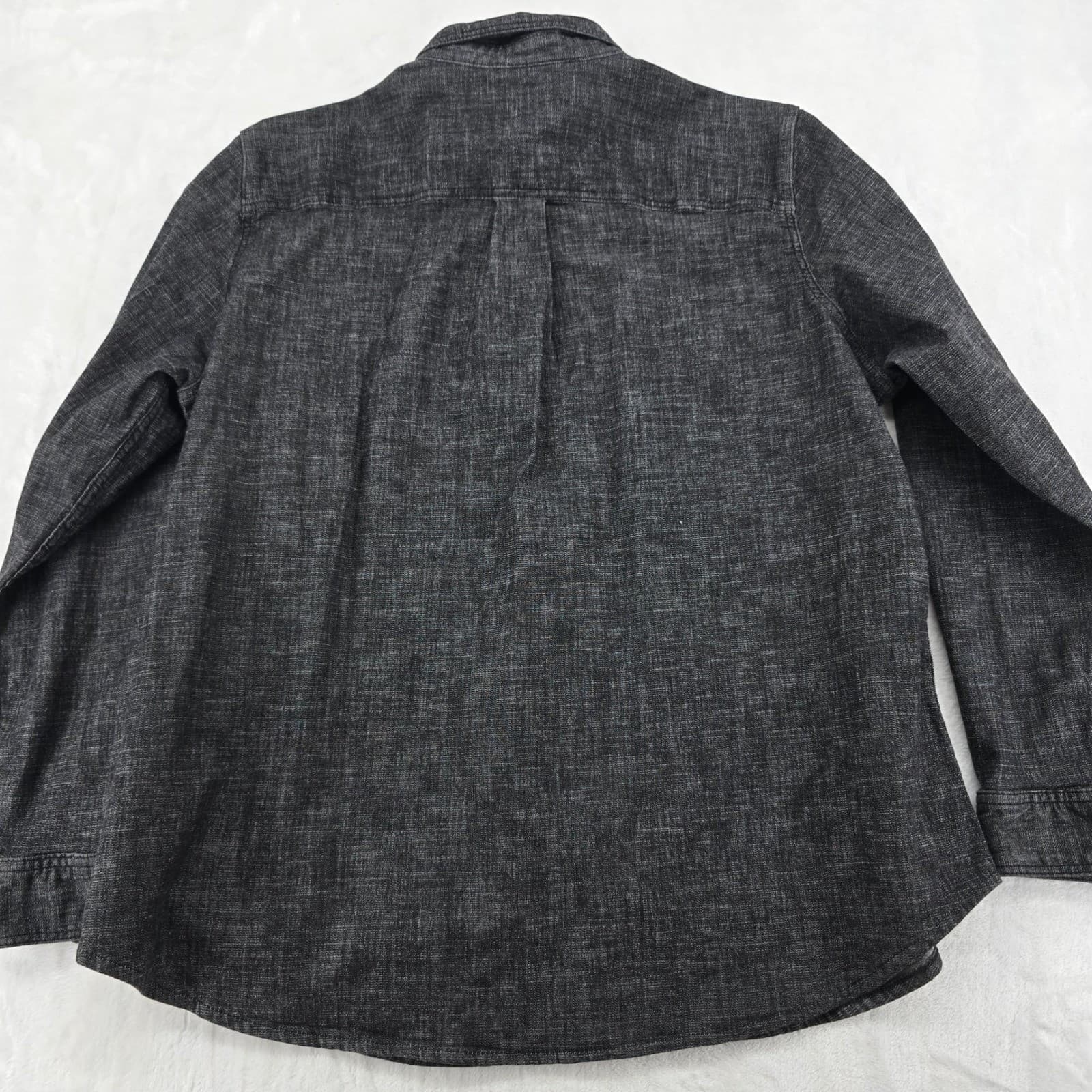 Lands' End Button Down Womens XL/P 18 Shirt Black Cotton Stretch Long Sleeve - Thumbnail 6