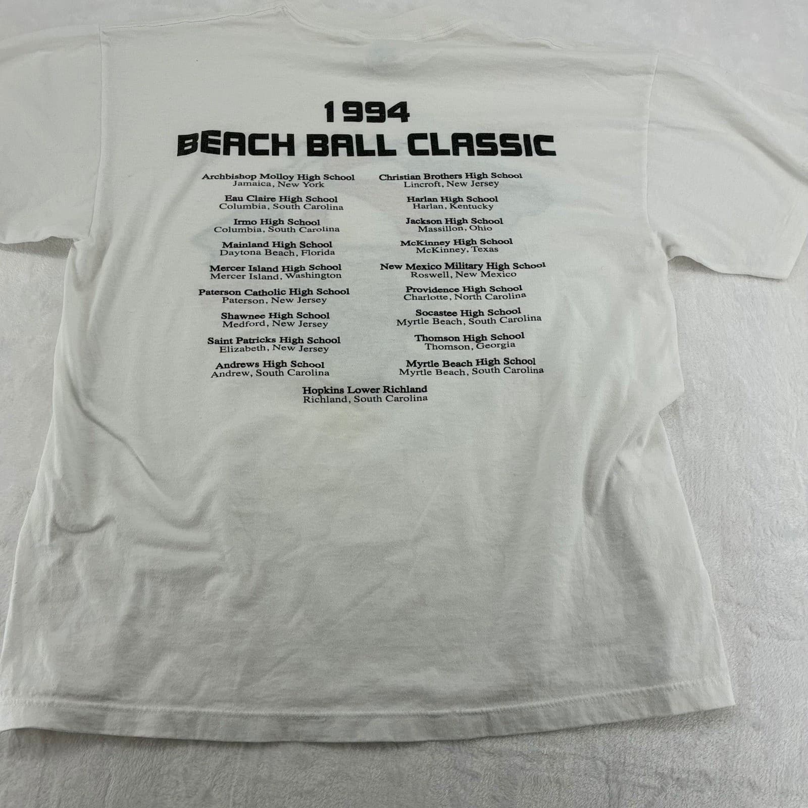 Kingstree Knits T-Shirt Womens XL T-Shirt White 1994 Beach Ball Classic Vintage - Thumbnail 3