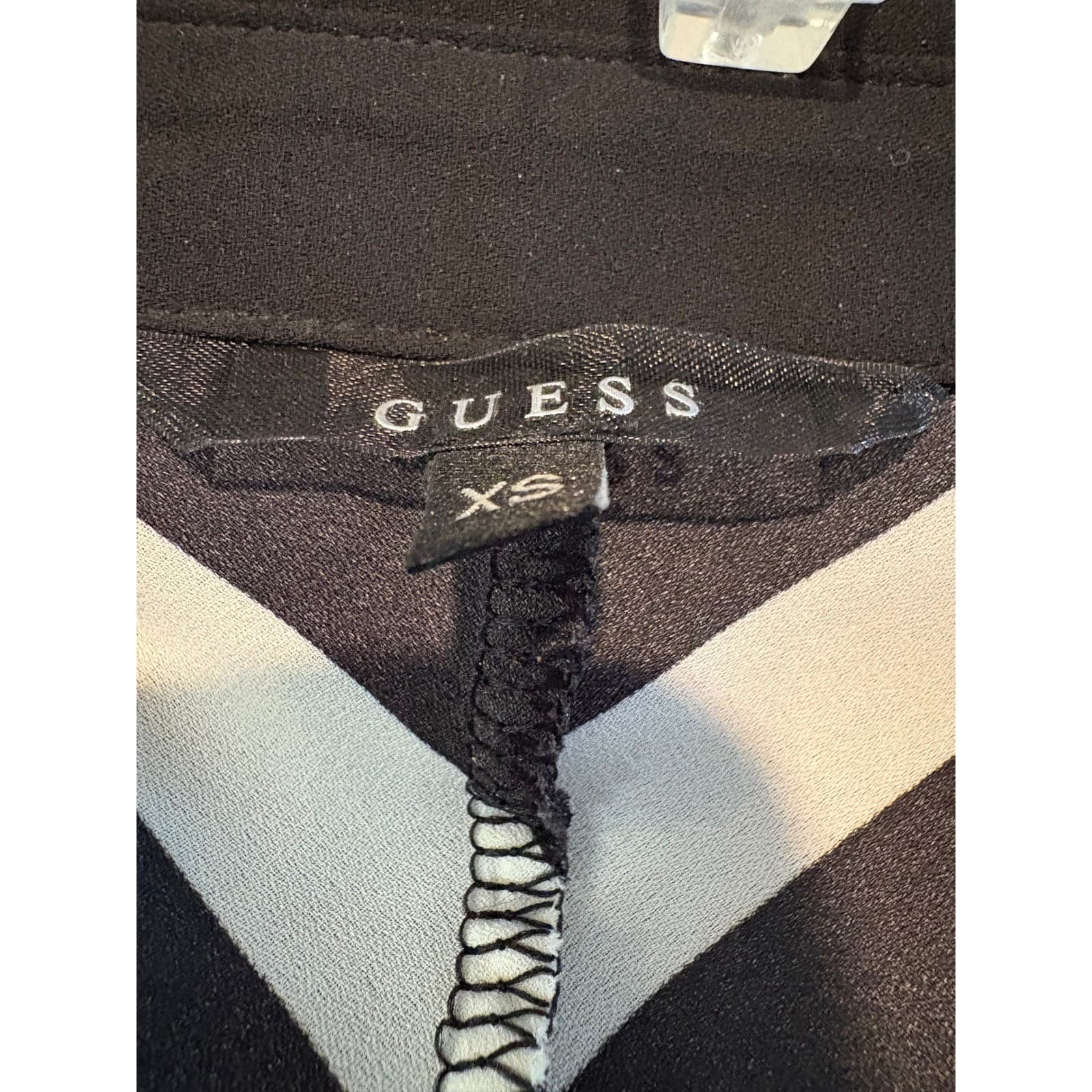 Guess Peplum Top Chevron Sleeveless Knit Blouse Party Cocktail XS - Thumbnail 2