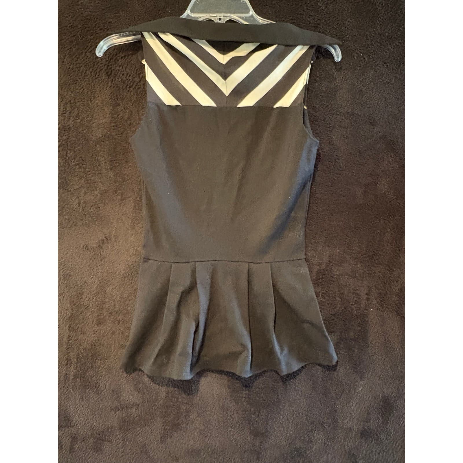 Guess Peplum Top Chevron Sleeveless Knit Blouse Party Cocktail XS - Thumbnail 10