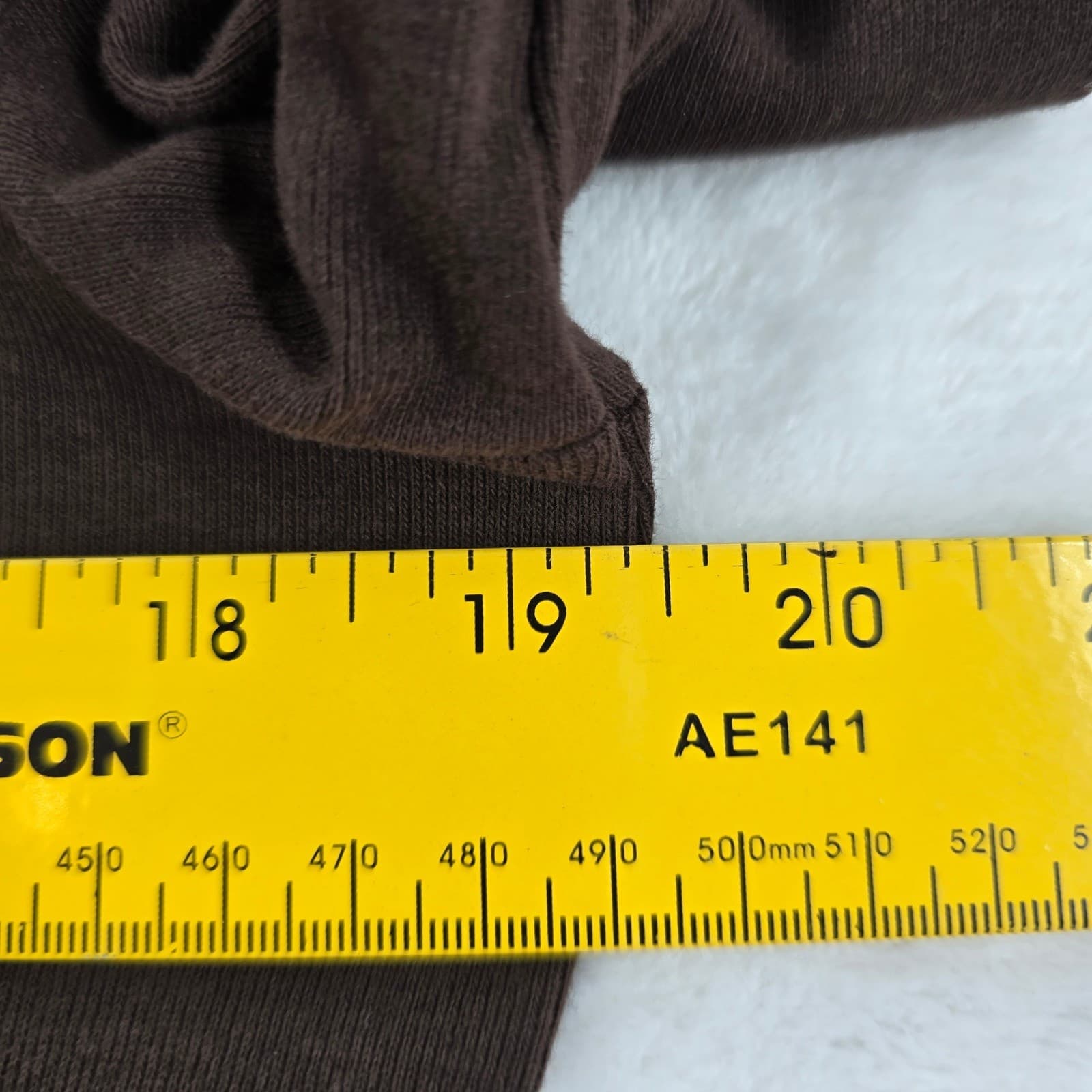 Jones New York Top Womens M Shirt Brown Cotton Split Neck 3/4 Sleeve - Thumbnail 5