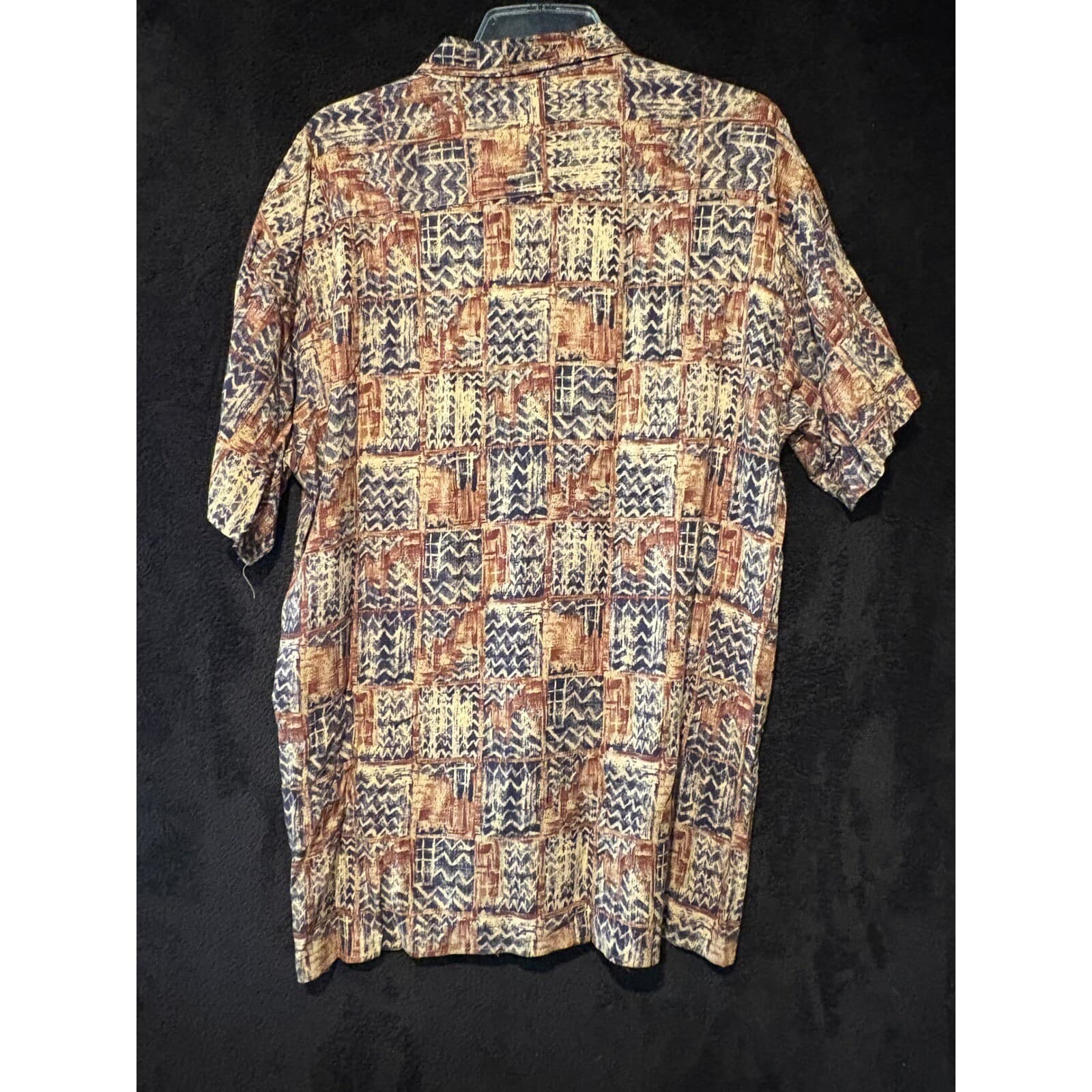 Natural Issue Abstract Print Button Up Short Sleeve Shirt Large Vintage Summer - Thumbnail 6