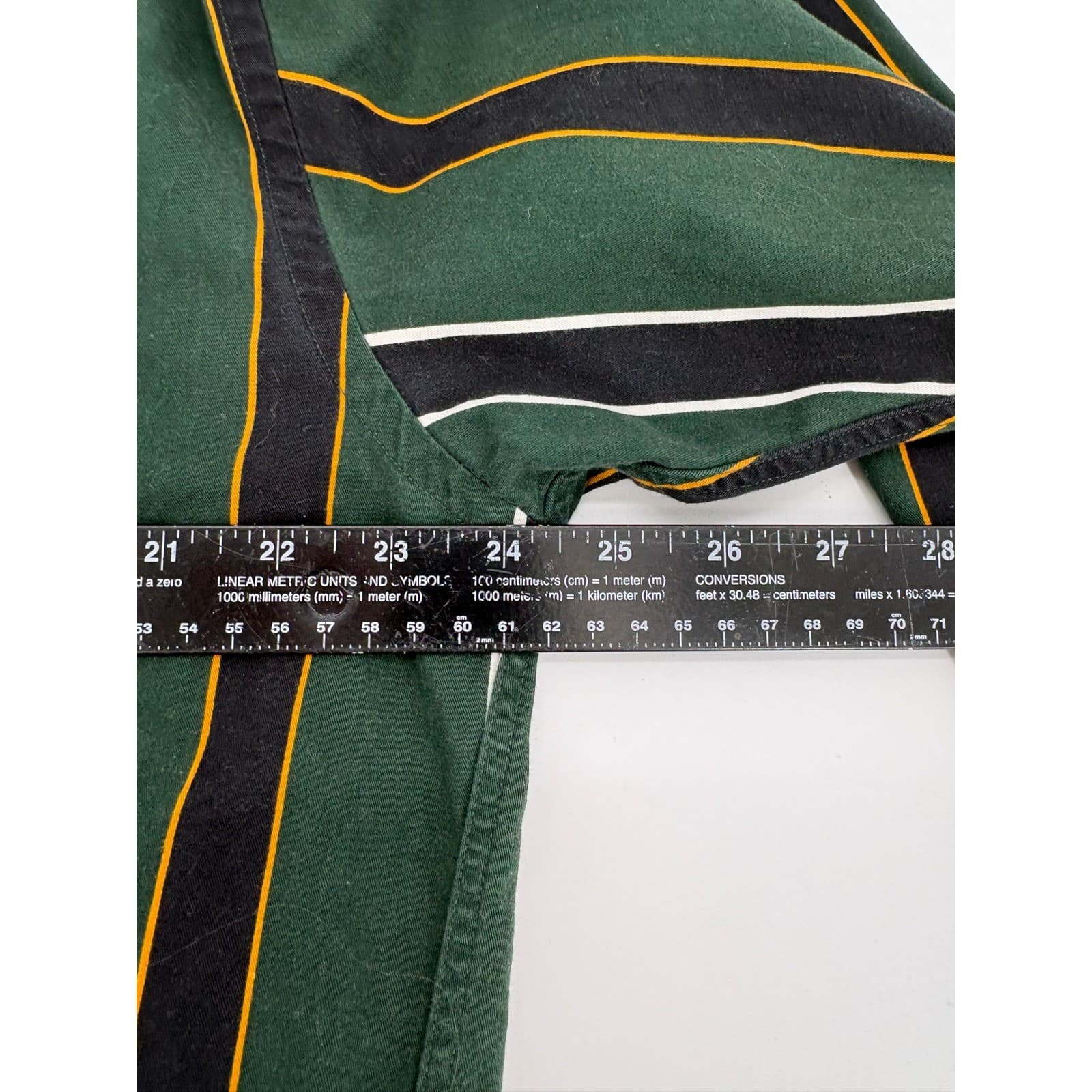 Tommy Hilfiger Men's Green Striped Button Down Shirt Size L Long Sleeve - Thumbnail 6