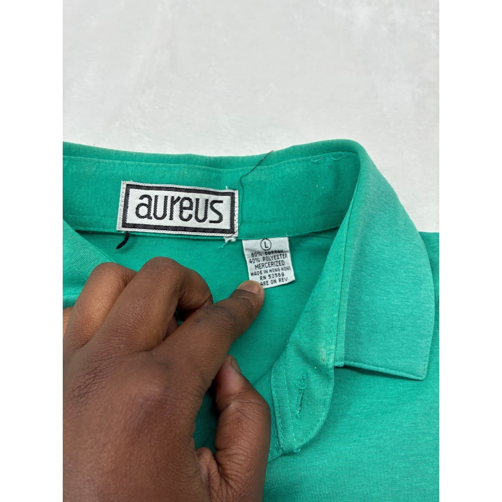 Aureus Polo Shirt Womens Large Polo Green Vintage Pinehurst Golf Pocket Cotton - Thumbnail 2