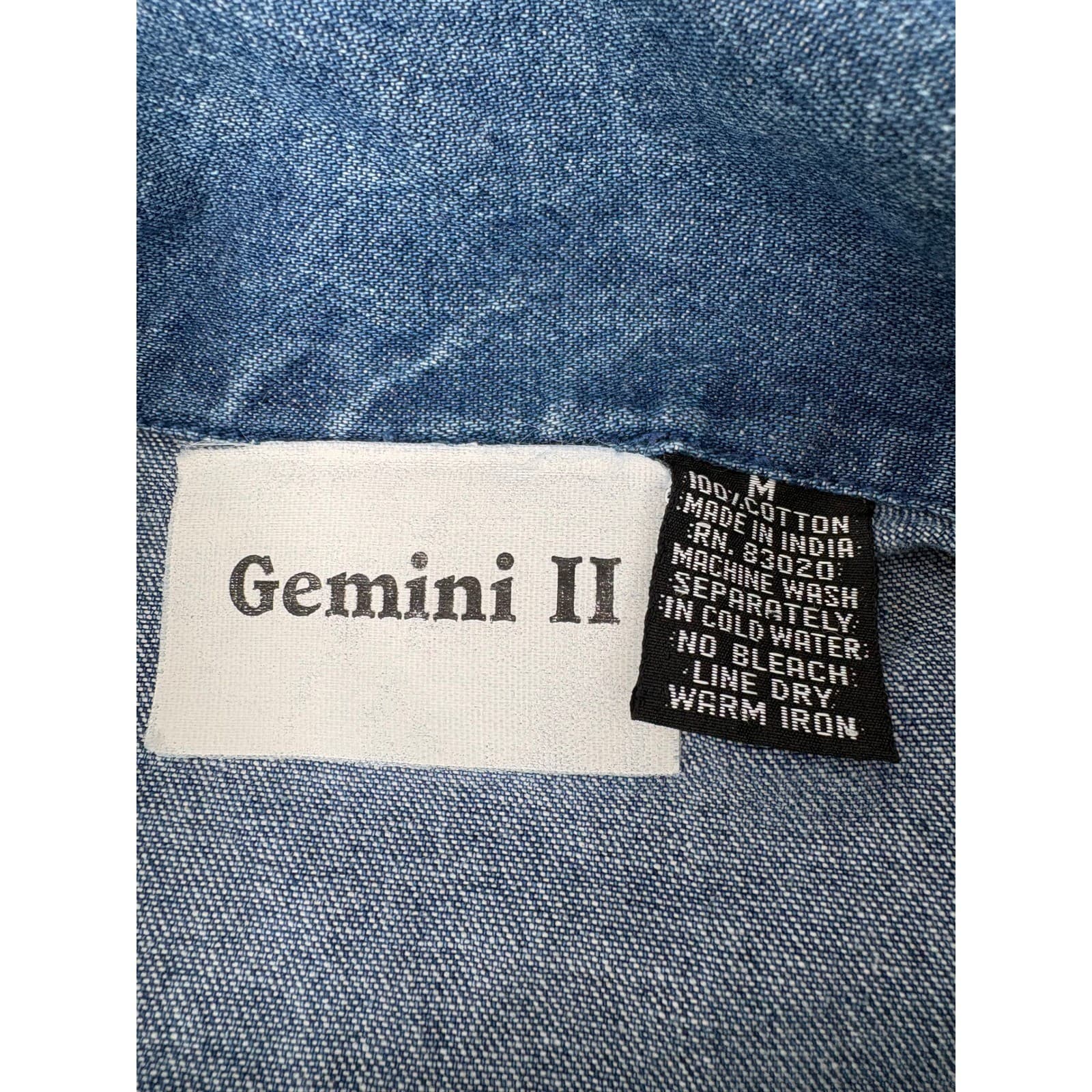 Gemini II Denim Jacket Lighthouse Sailboat Embroidered Nautical Blue Size M - Thumbnail 2