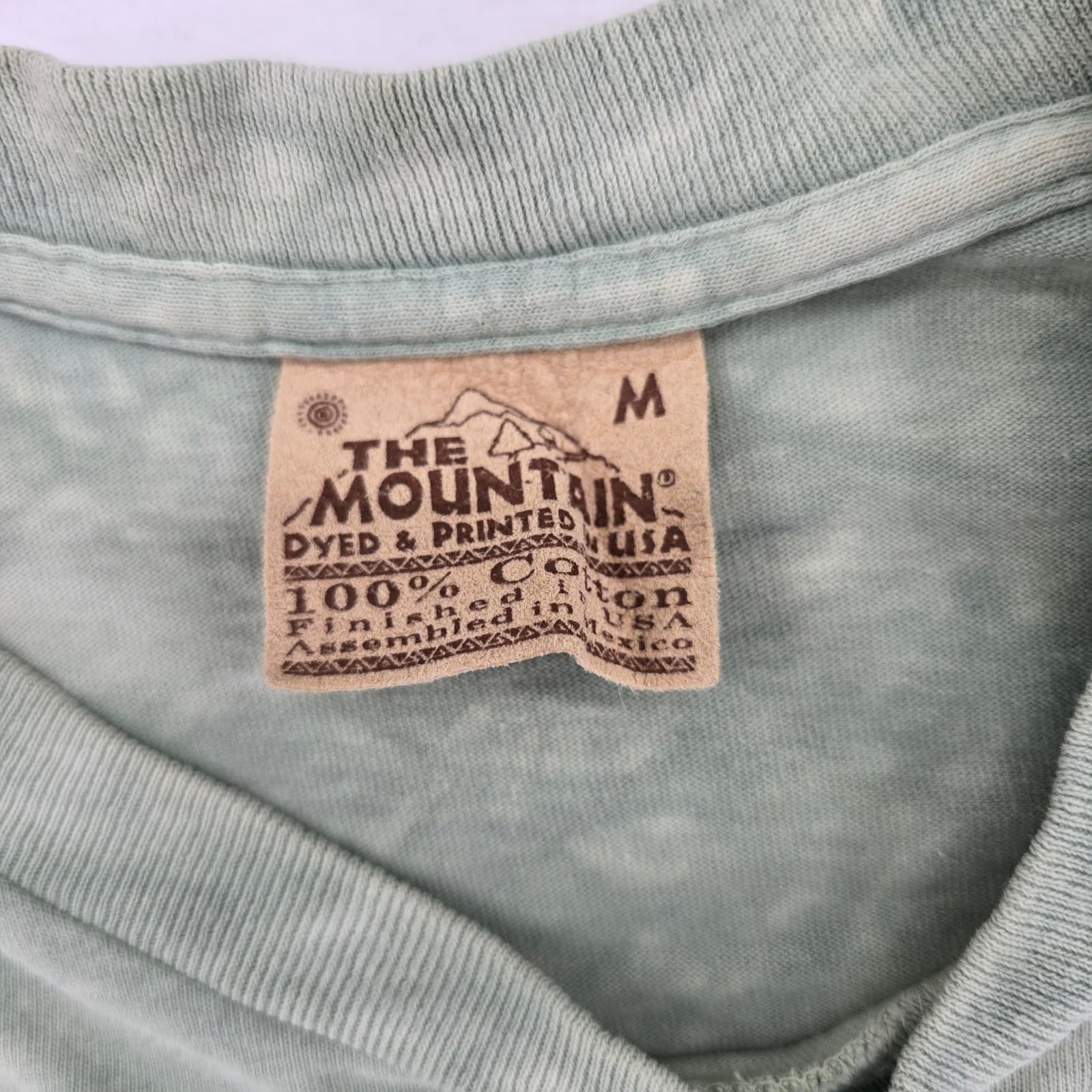 The Mountain T Shirt Mens Medium T Shirt Green Tie Dye Macaw Parrots Graphic - Thumbnail 2
