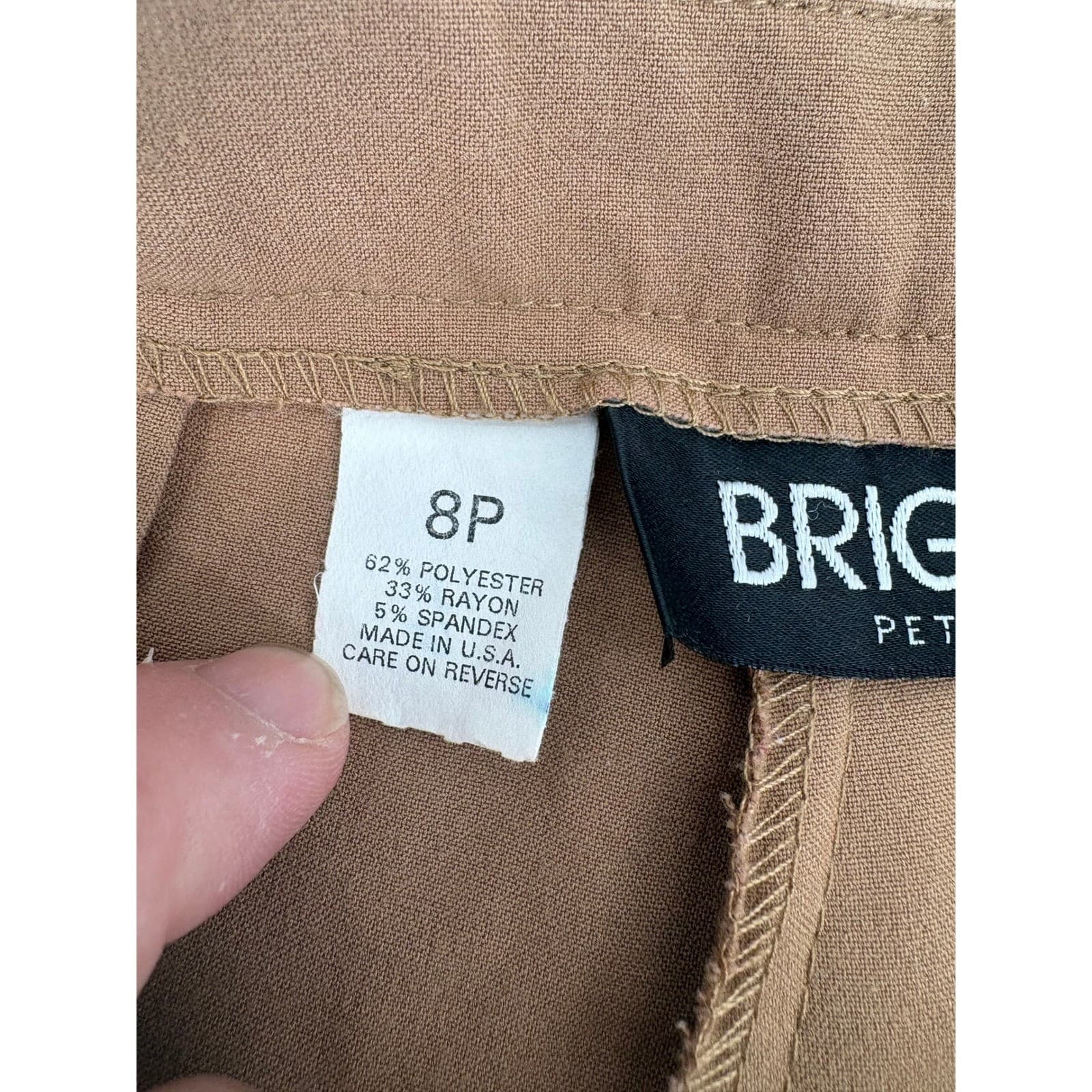 Briggs Petite Women's Brown Pleated Front Dress Pants Size 8P - Thumbnail 3