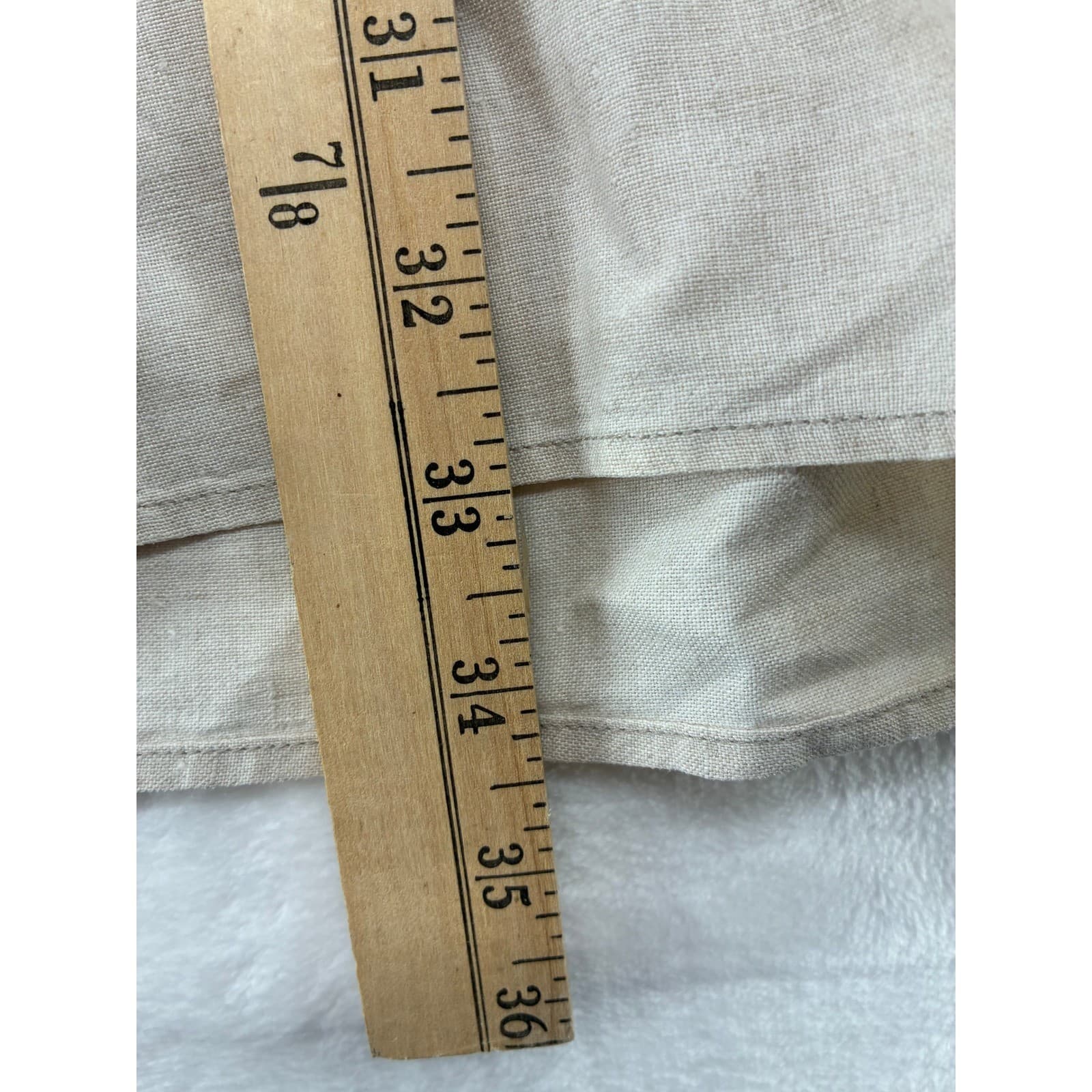 NBA Button Up Mens XXL Shirt Tan 100% Linen Short Sleeve Pocket Beige - Thumbnail 4