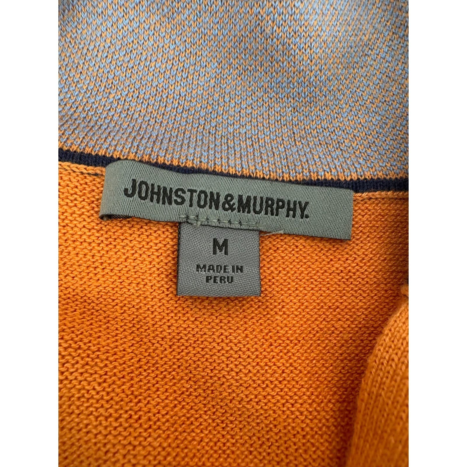 Johnston & Murphy Sweater Vest Mens M 1/4 Zip Orange Blue 100% Pima Cotton Lot 2 - Thumbnail 5